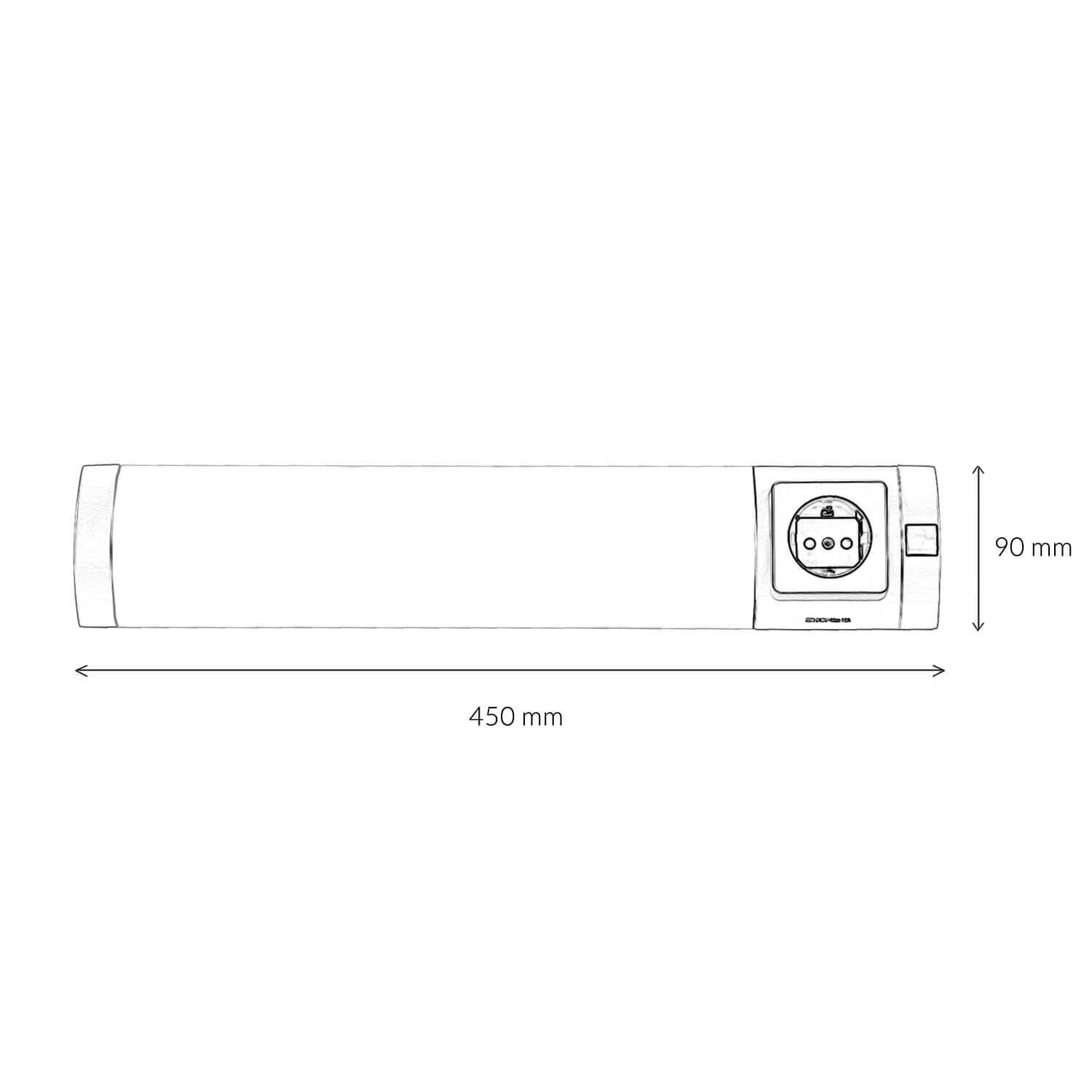 Applique murale LED avec prise interrupteur pour salle de bain cuisine