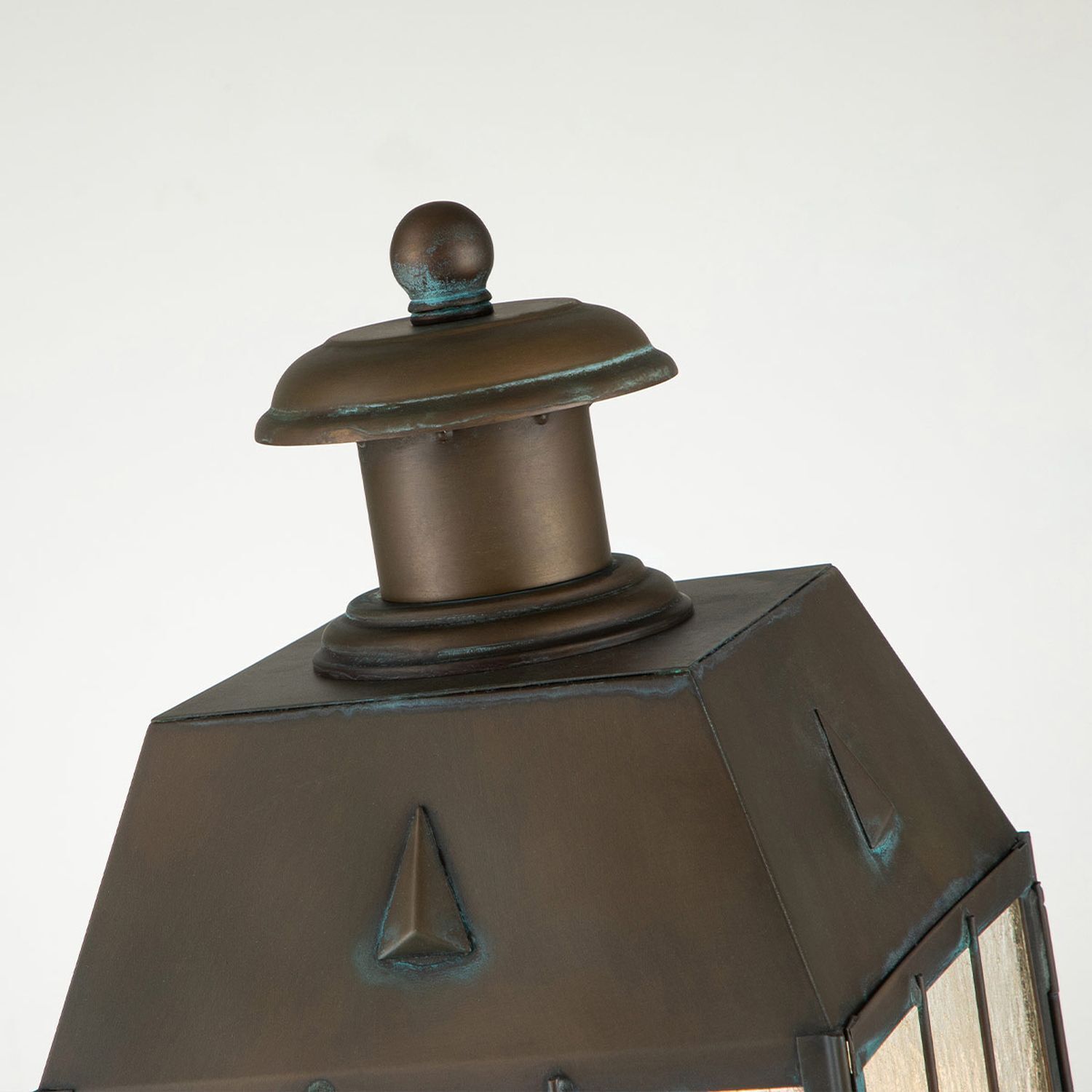 Luminaire de socle extérieur laiton massif verre 56,9 cm IP44 E14 Bronze, Lampe, Laterne
