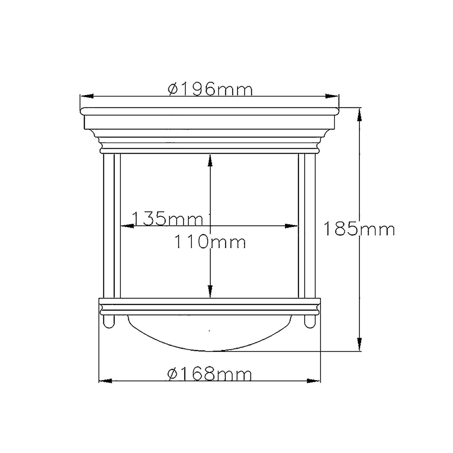 Lampe de salle de bain plafond en bronze Ø 19,6 cm rond IP44 E27