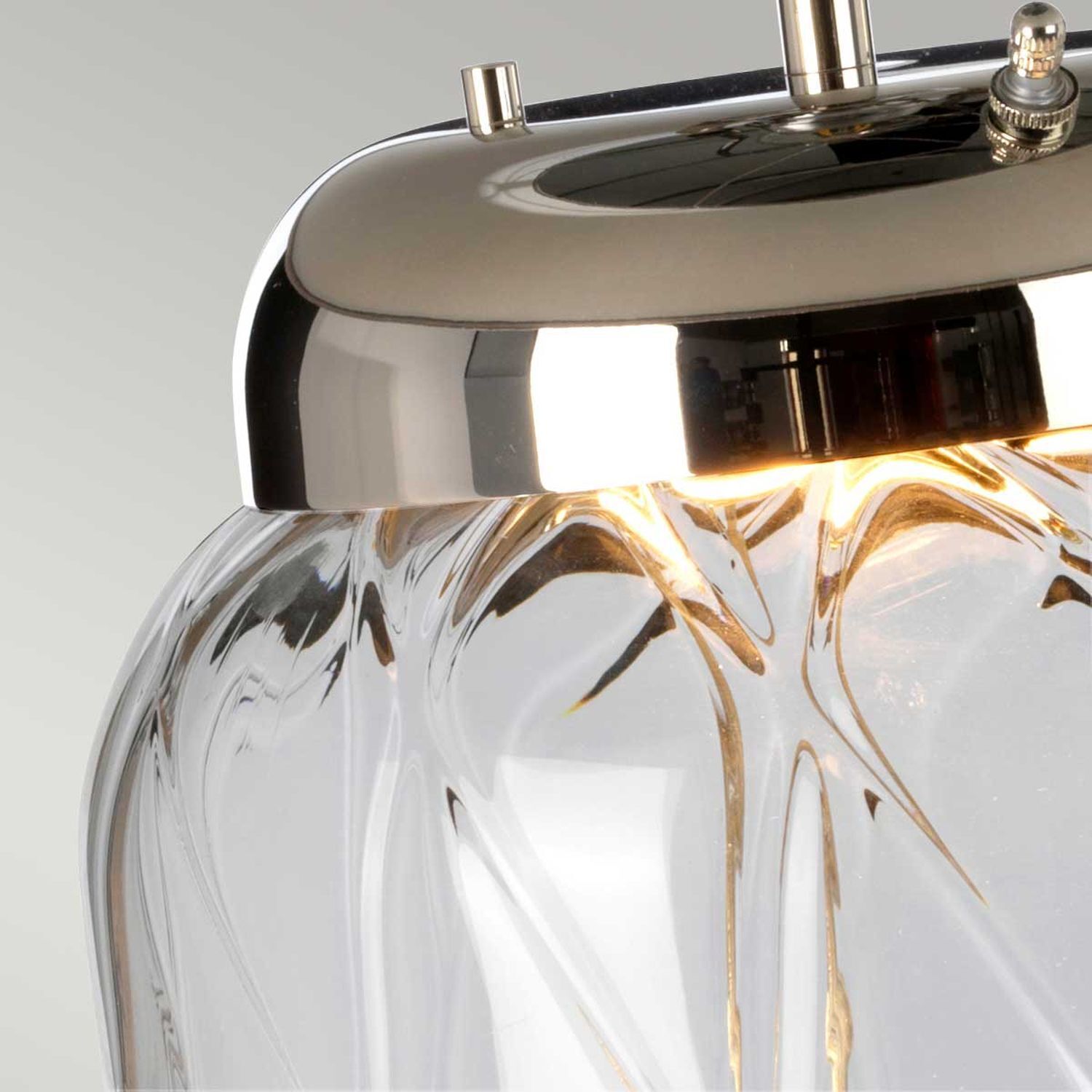 Lampe de table verre tissu 67,5 cm socle éclairé