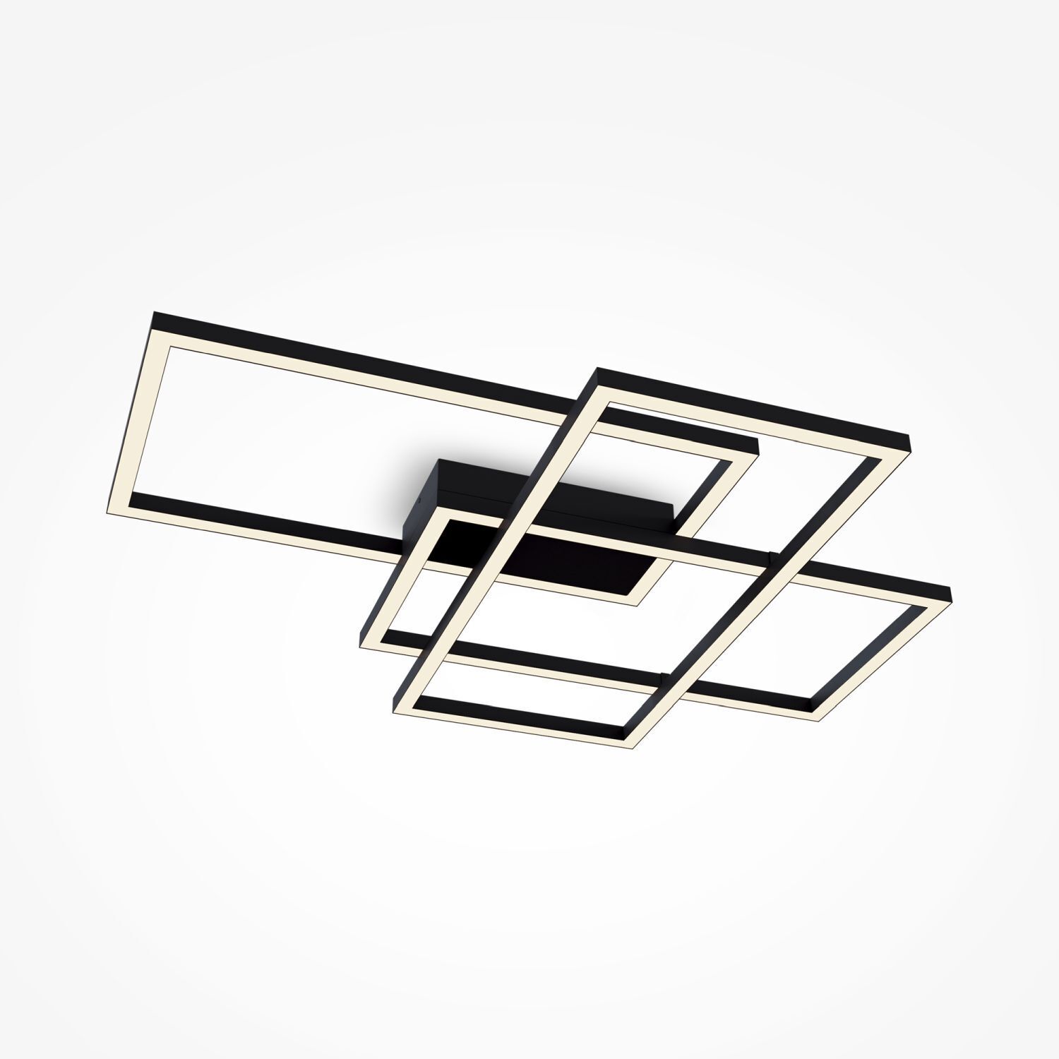 Plafonnier LED métal noir lumière blanc chaud 3000 K