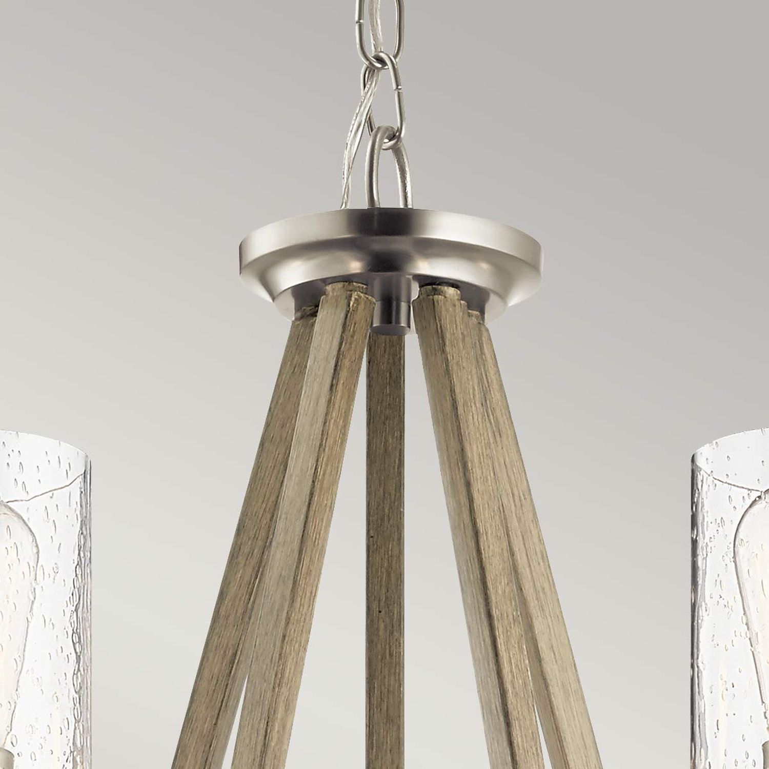 Kronleuchter Metall Glas E27 B: 61,1 cm Modern BRAGE Hänger, Kronleuchter, Holz, Pendel, Metall