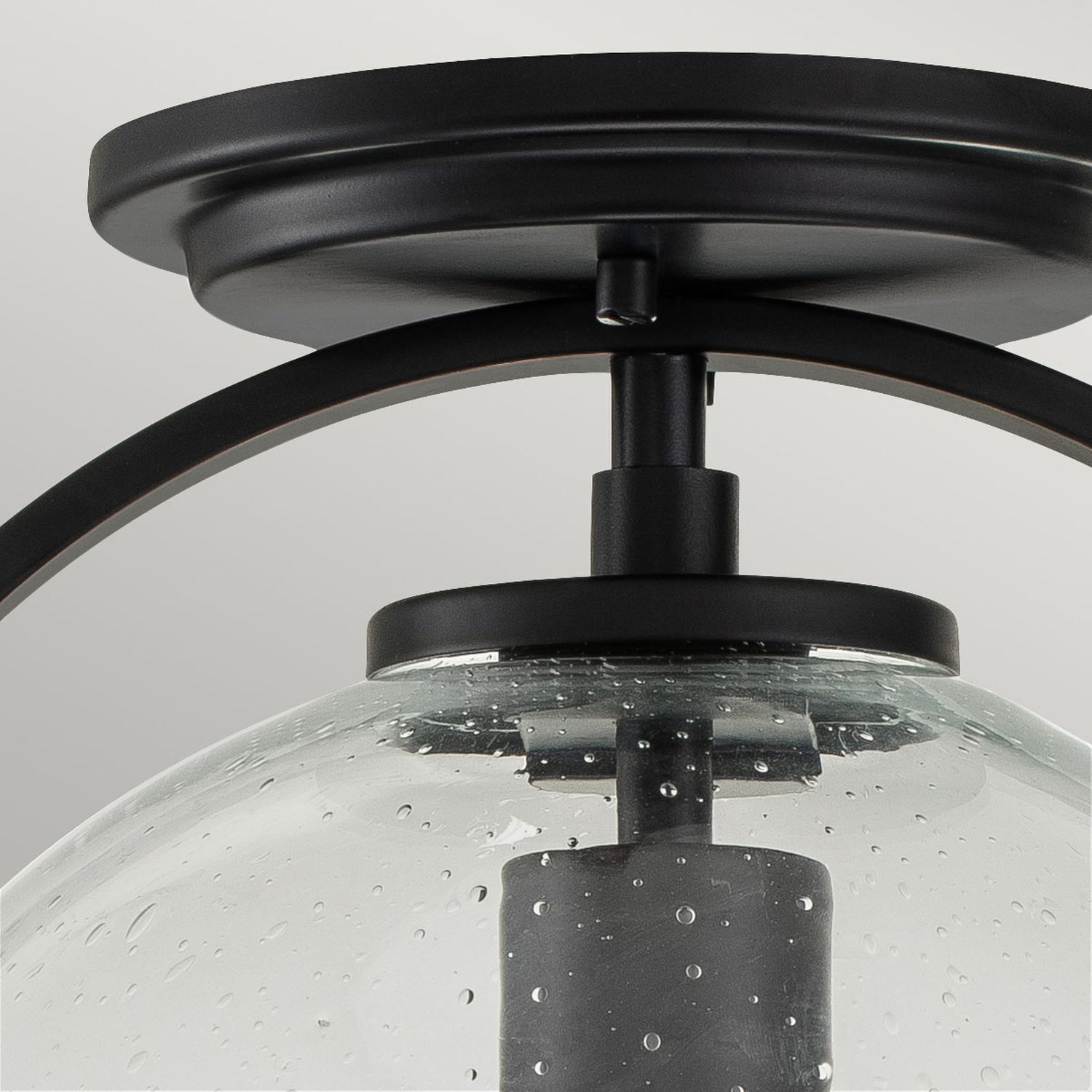 Plafonnier métal verre E27 rond Ø 28,2 cm noir