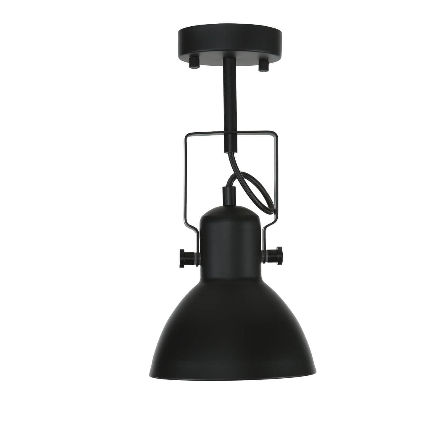Spot lampe noir métal rond rétro DALLAS