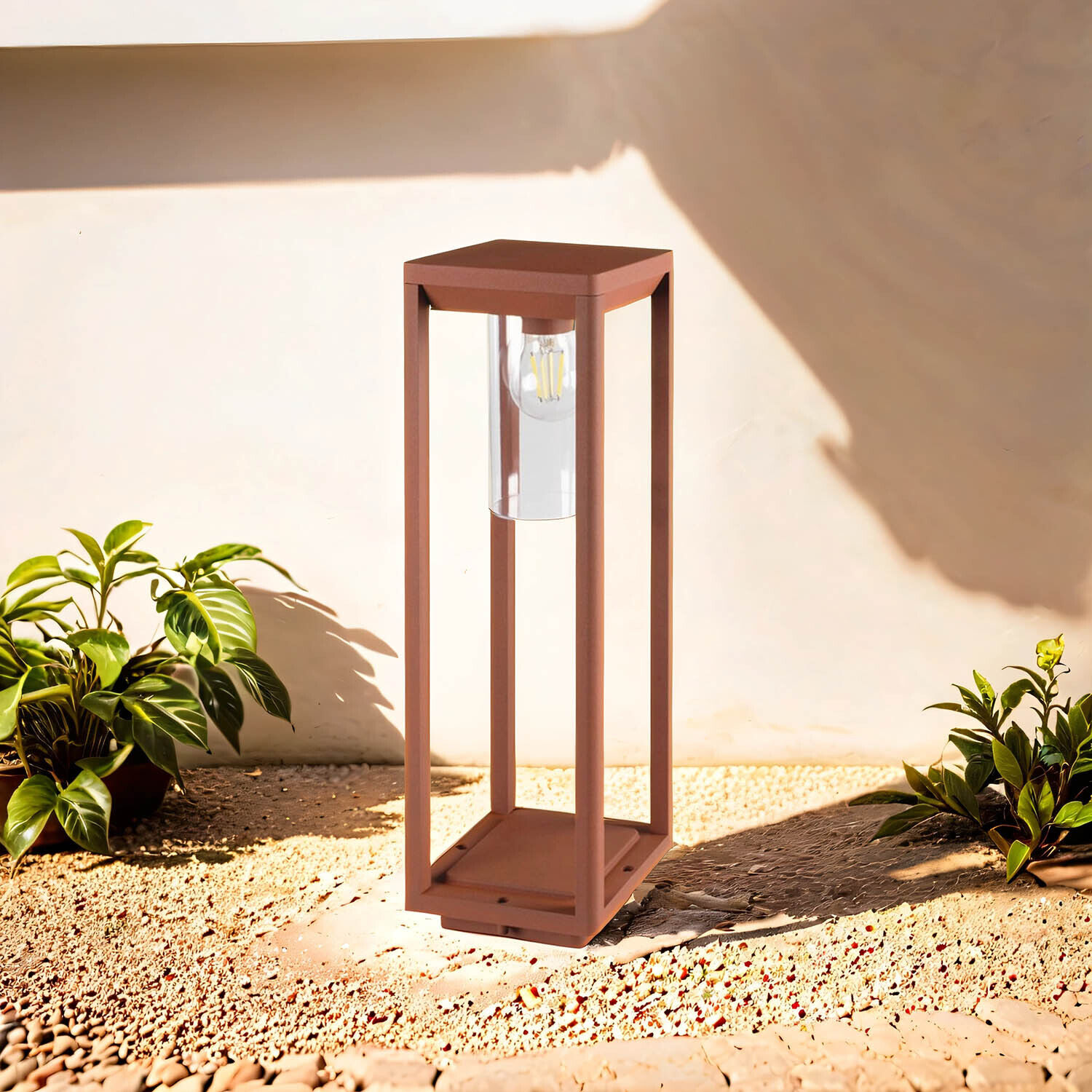 Lampe d'allée extérieure brun rouille 50 cm E27 IP44 SIGNI