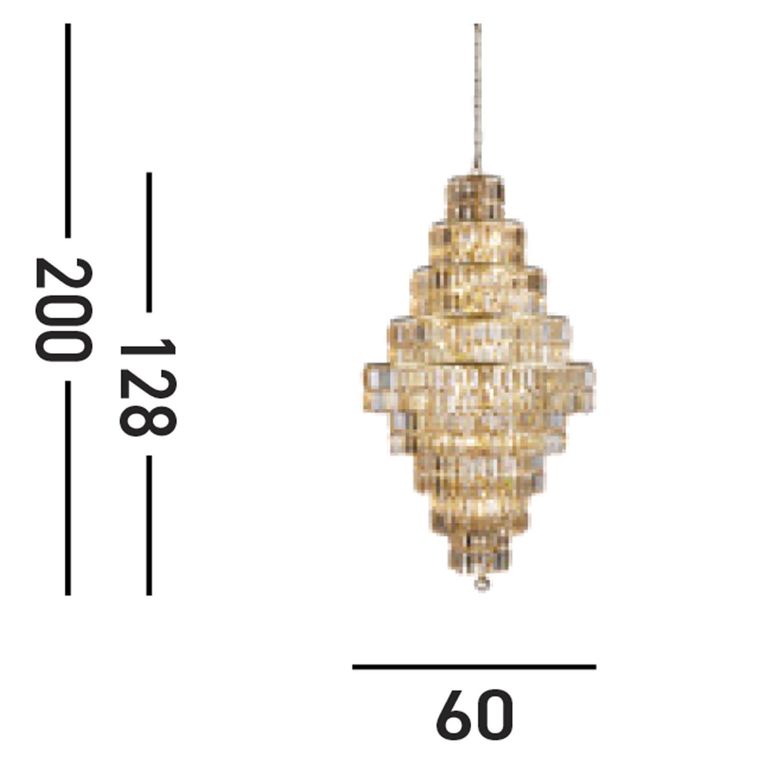 Elégante lampe à suspendre verre métal Ø60 cm E14 en laiton