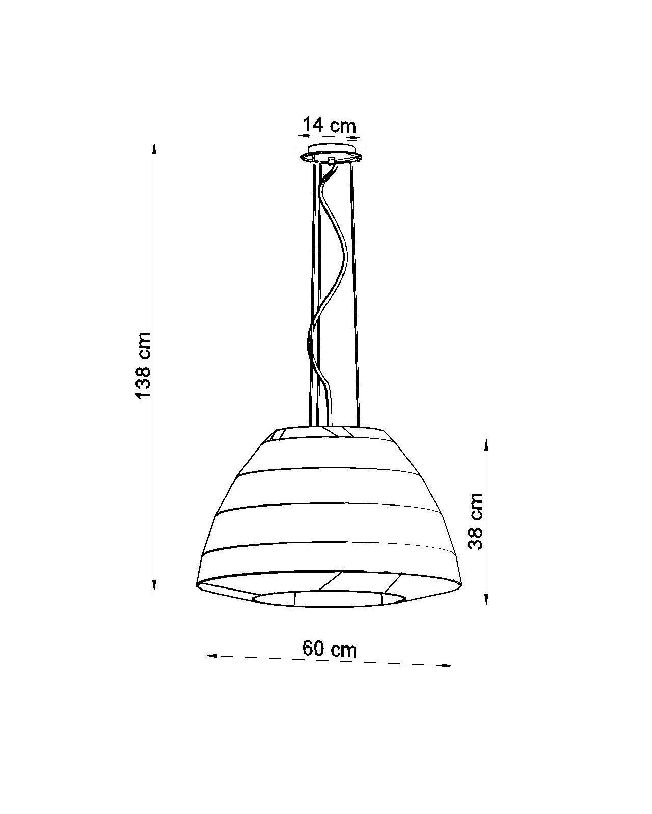 Suspension Blanc Tissu Verre Ø 60 cm grand 3x E27 DIYA