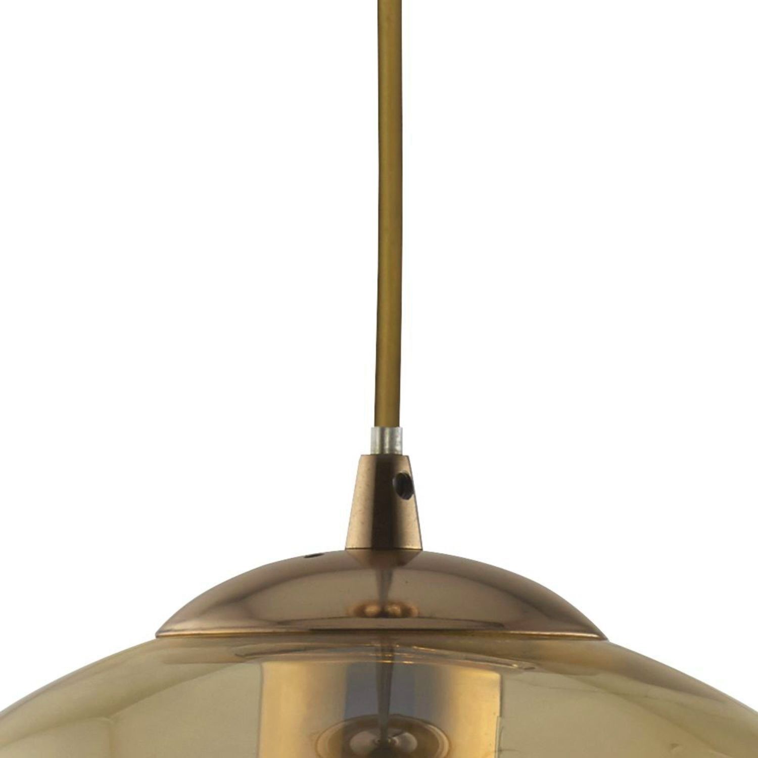 Suspension boule verre Ø 30 cm E27 en laiton antique ambre