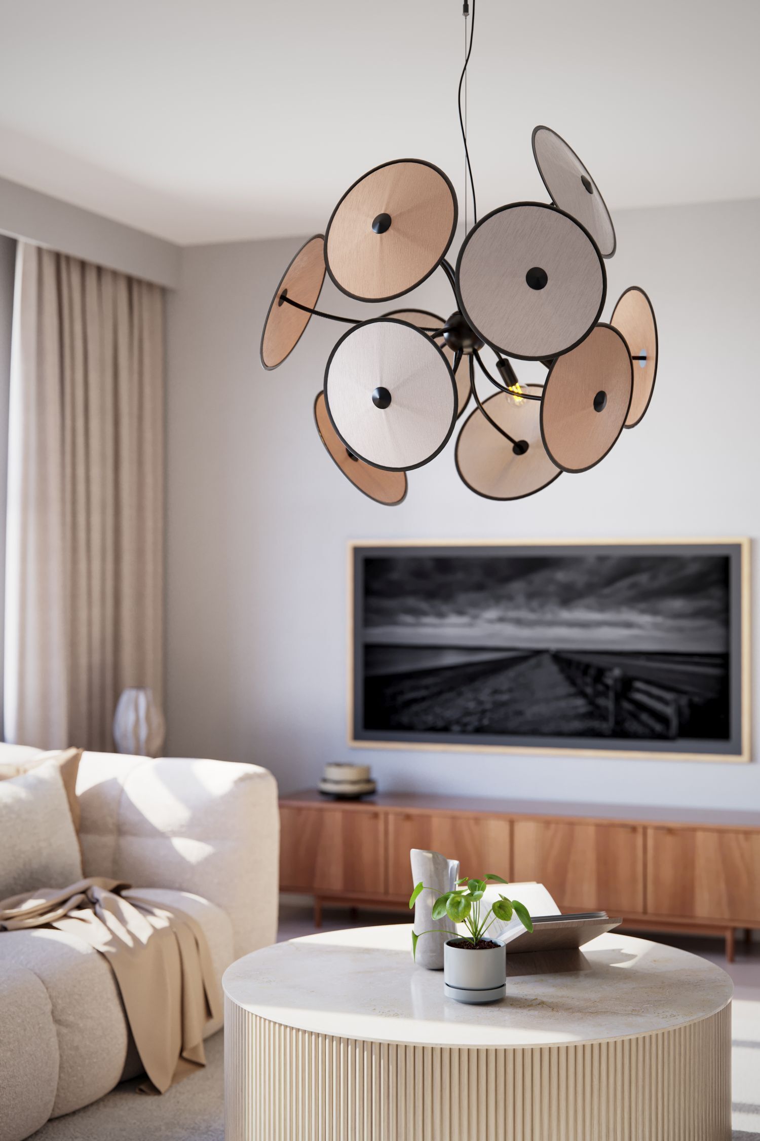 de Atmosphere, Wohnzimmer, Beleuchtung, Wandbild, Tisch