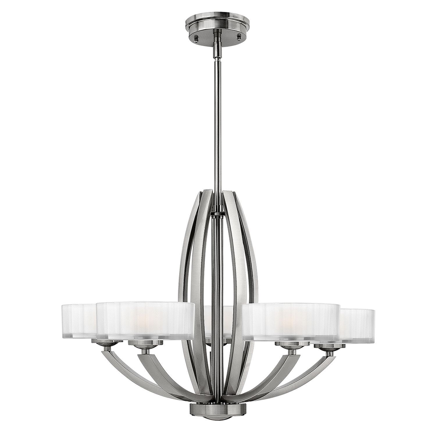 Lustre LOU Nickel Blanc 5xE27 Moderne Lampe