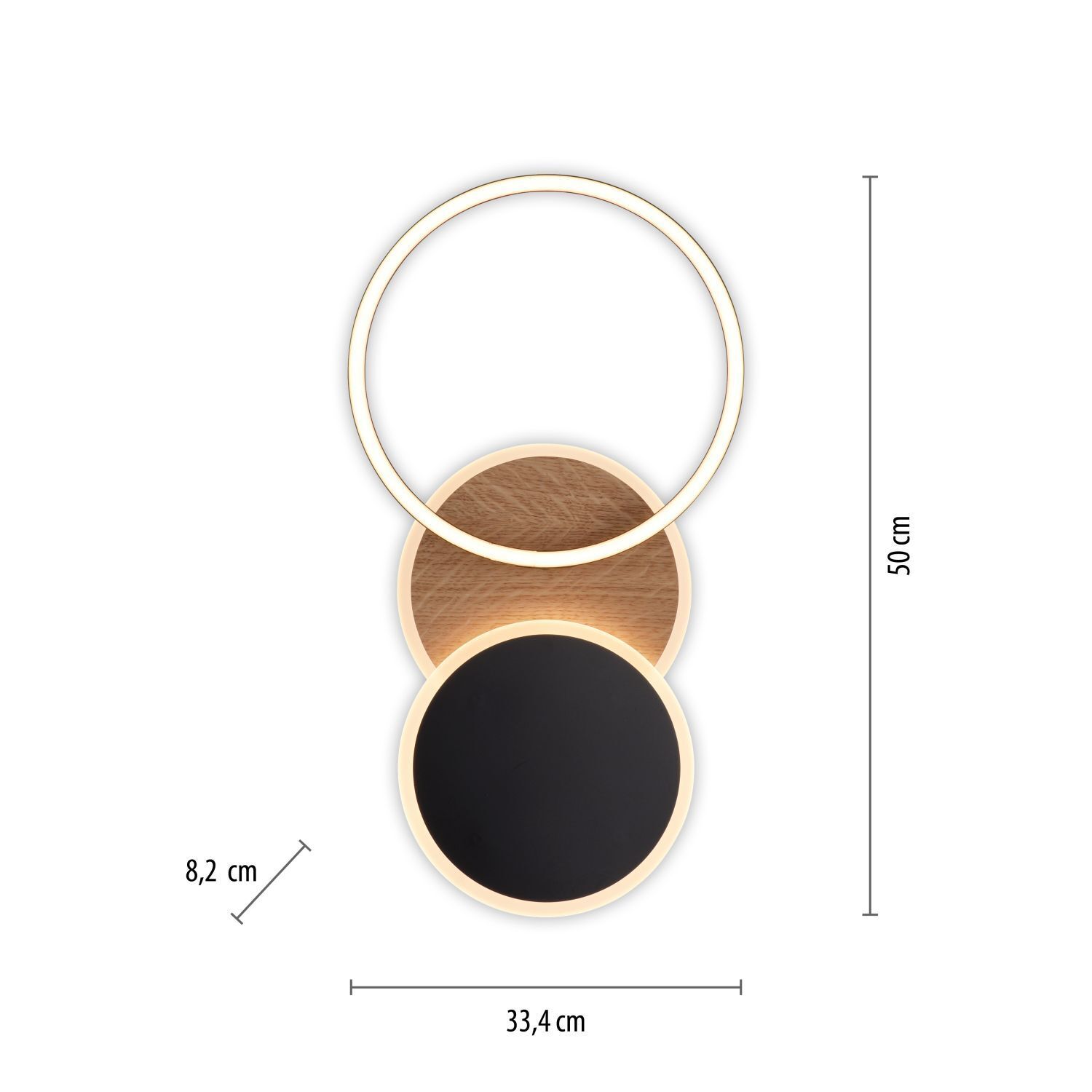 Lampe de plafonnier LED noir nature blanc chaud 26 W ajustable
