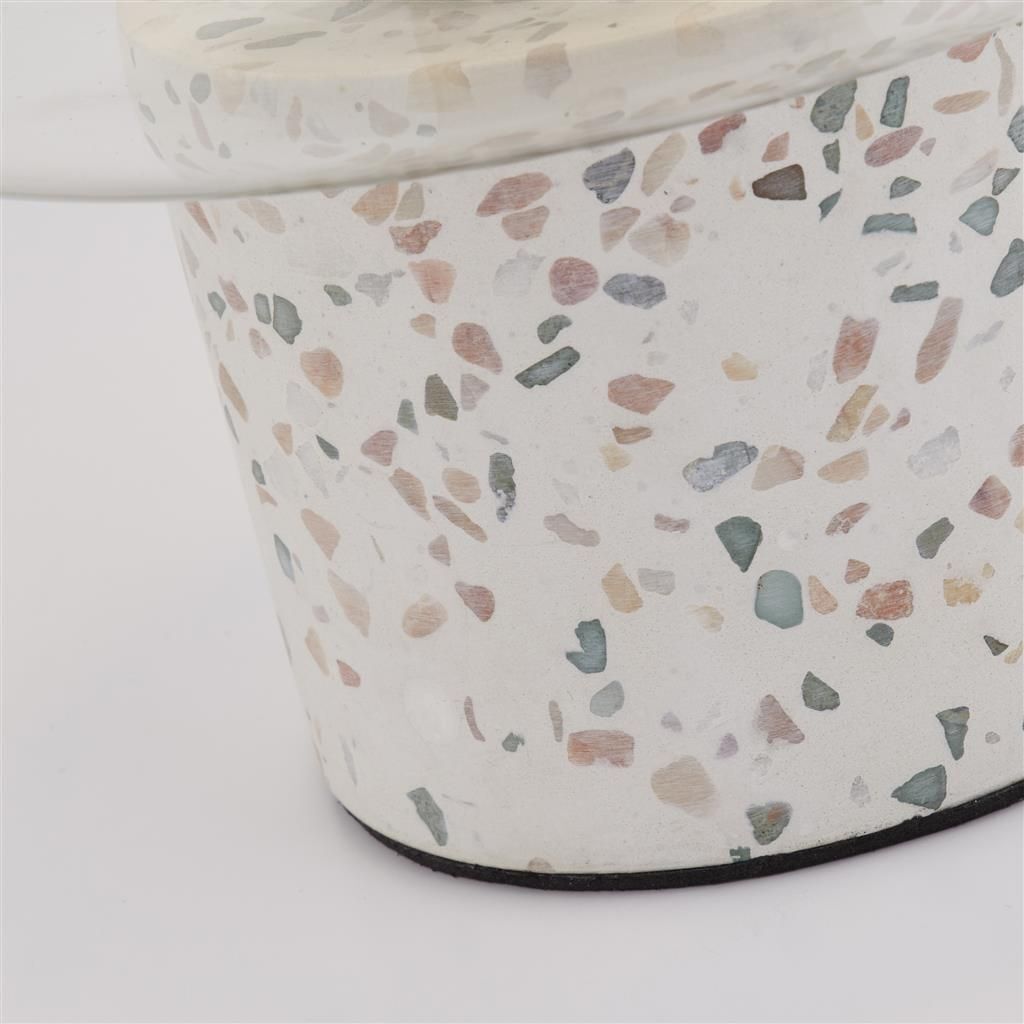 Lampe de table Blanc 28 cm petit verre Béton Terrazzo E27