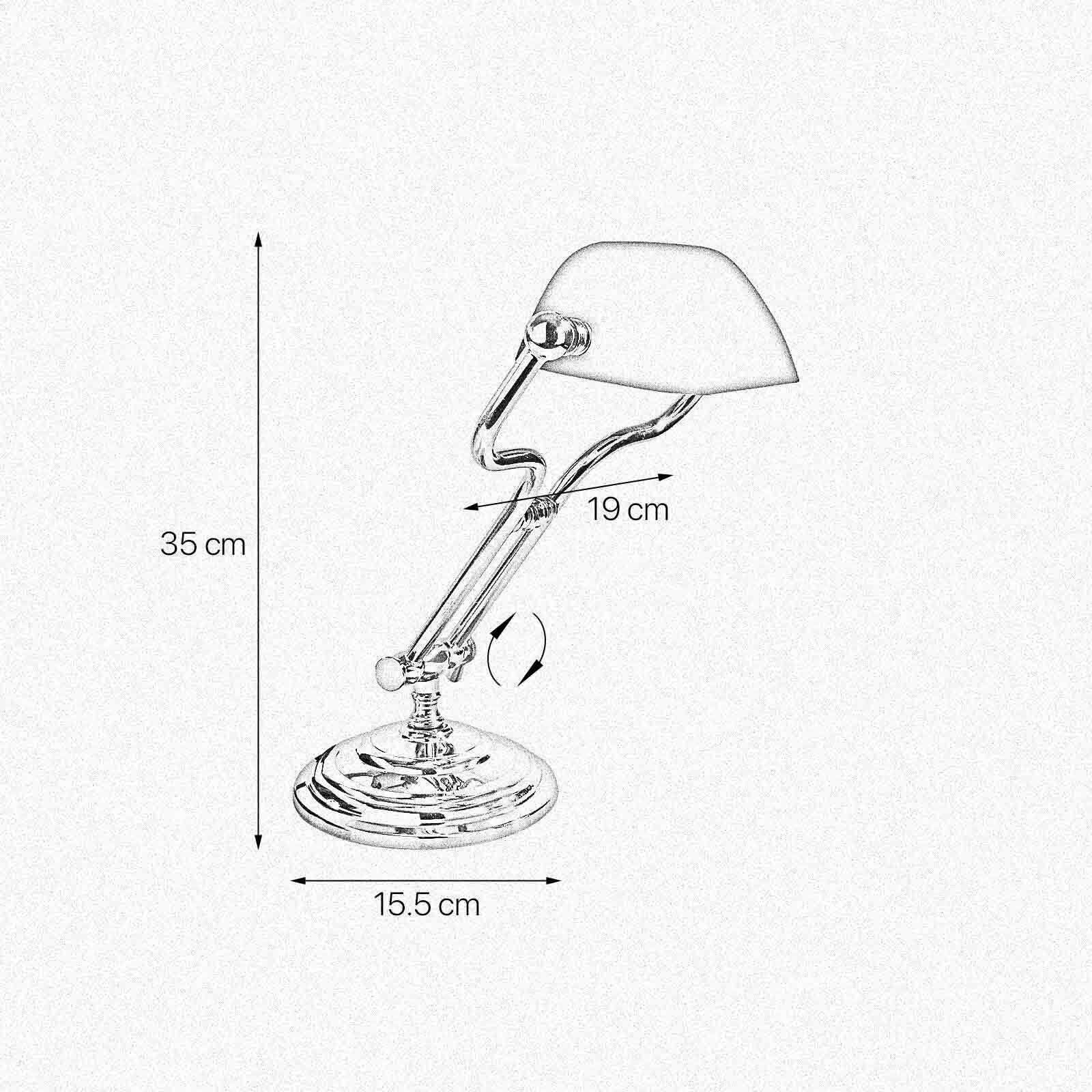 Lampe de banquier Vert H : 35 cm réglable Laiton véritable Verre E14