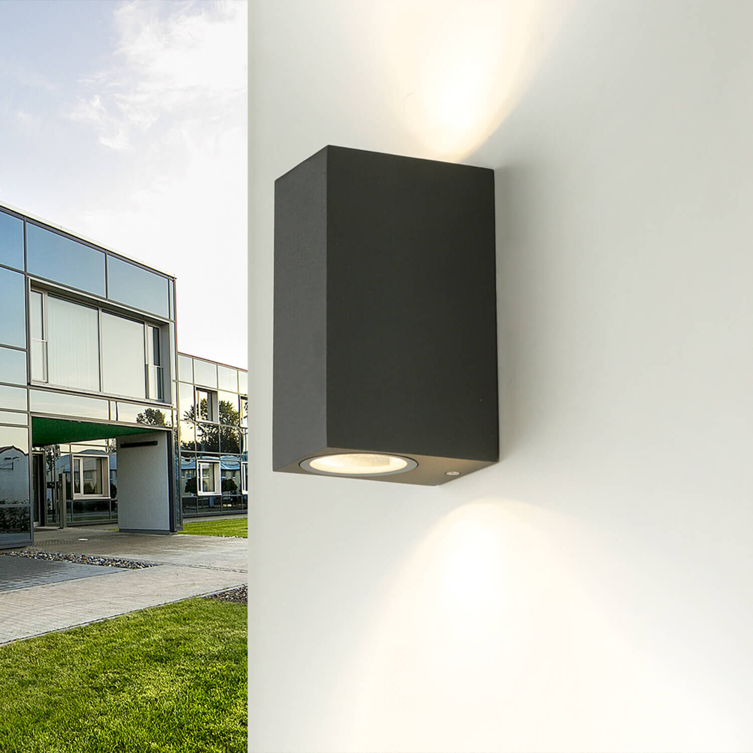 Luminaire d'extérieur moderne Up Down Projecteur Anthracite AALBORG