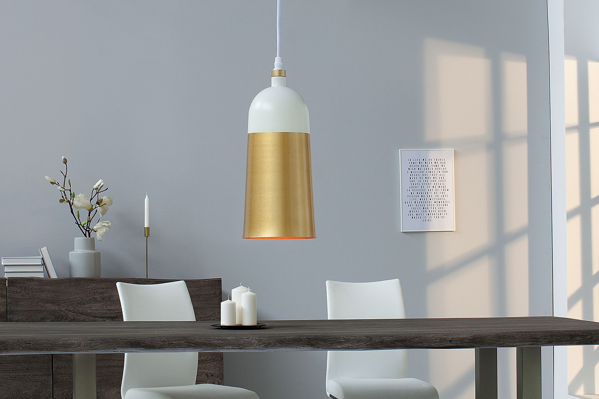 Lampe design rétro Loft Ø14cm élégant blanc or