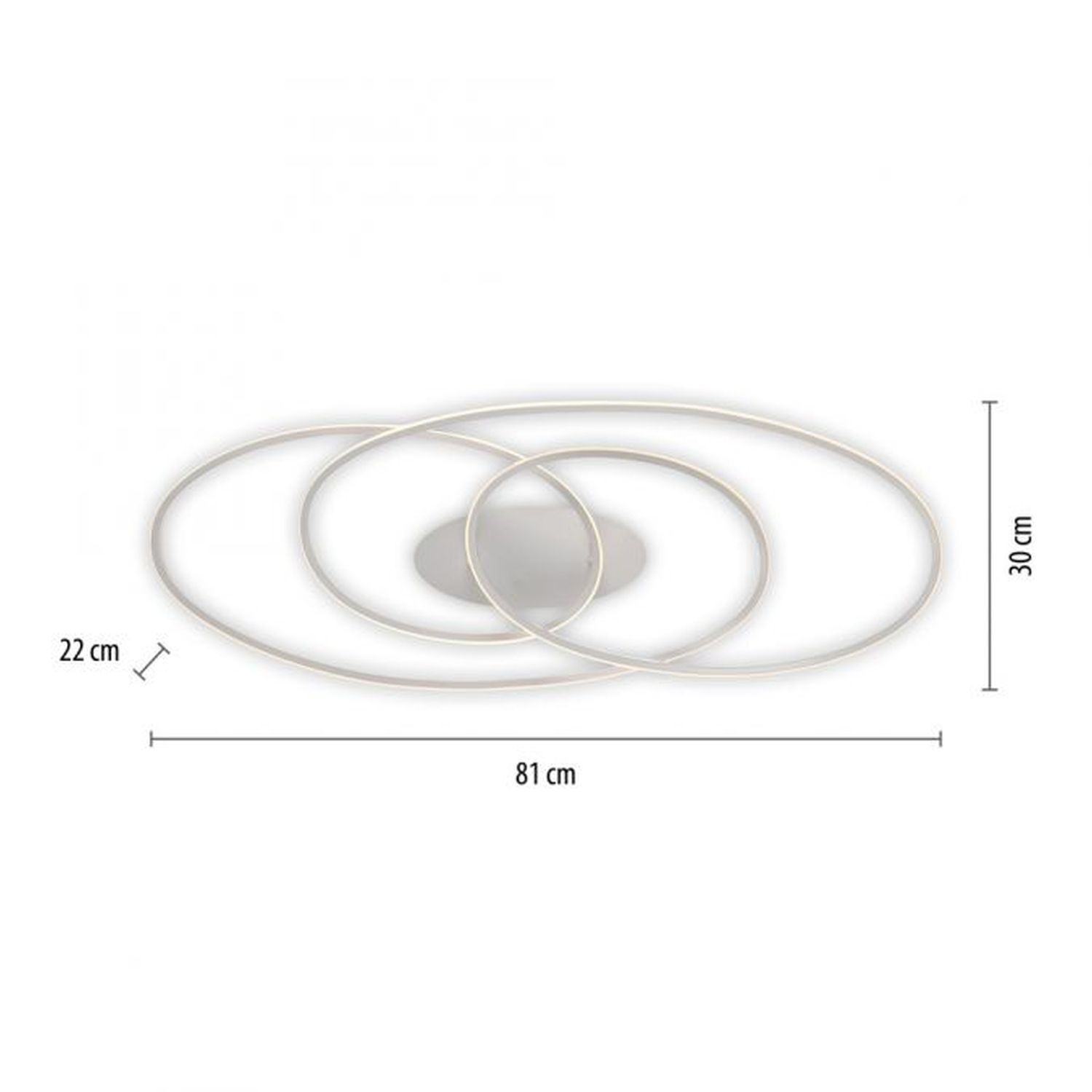 Plafonnier décoratif LED métal blanc 3000 K anneaux Plafonnier décoratif LED métal blanc 3000 K anneaux