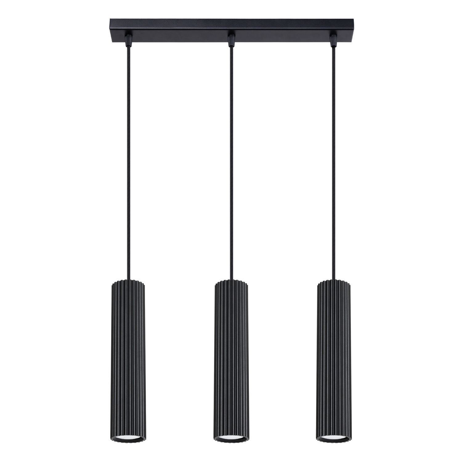 Suspension à 3 flammes GU10 L : 45 cm Noir Moderne BERTA