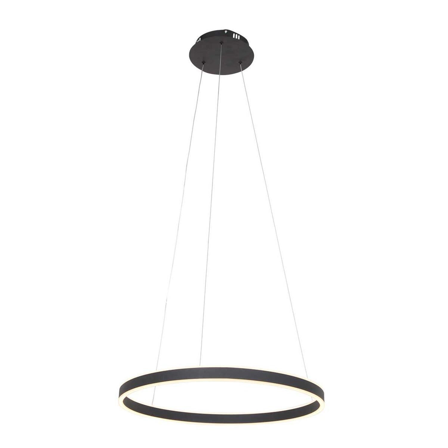 Lampe LED à suspendre noire Ø60 cm ronde 42 W 2700 K élégante