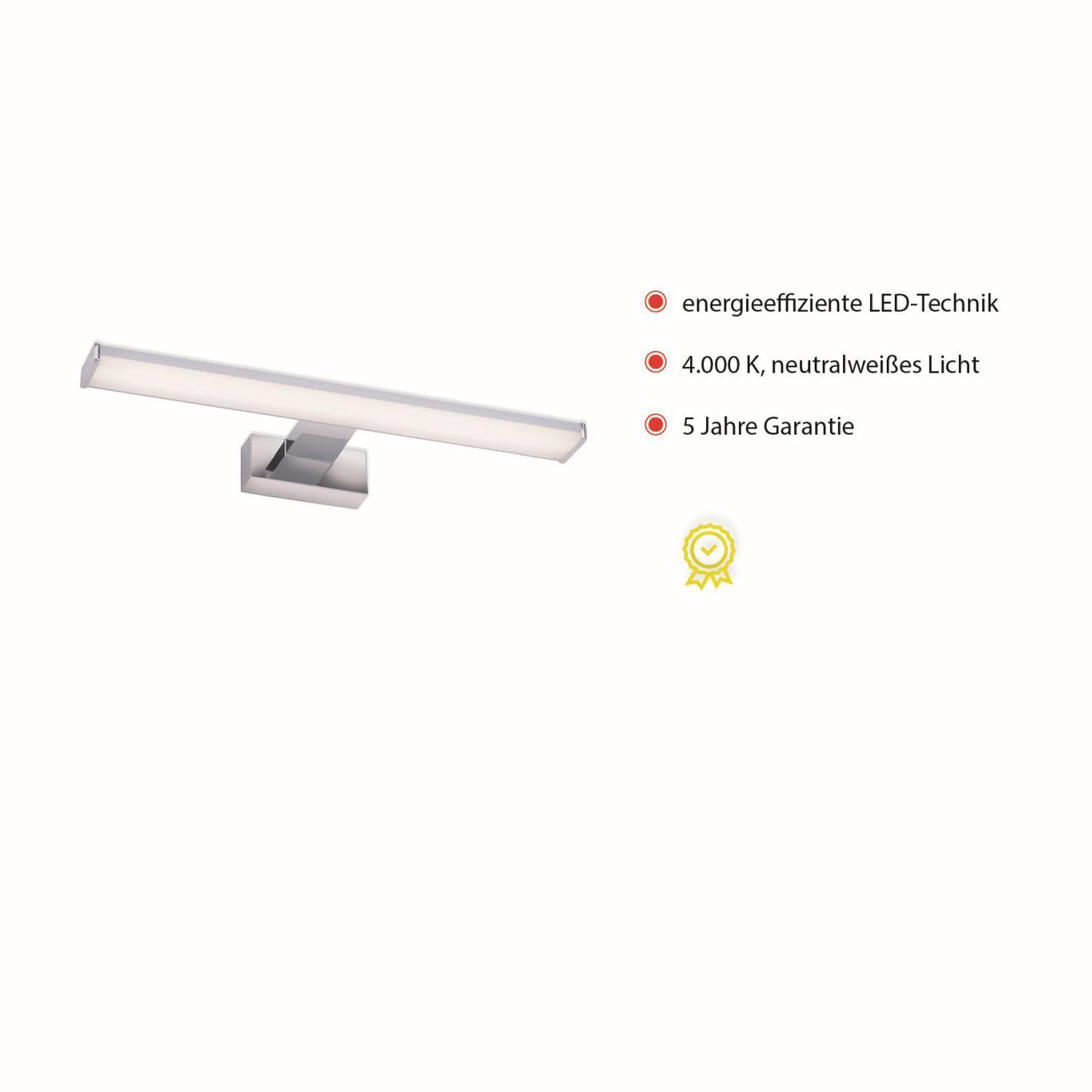 Applique murale LED en métal chromé 4000 K blanc neutre 7 W Griff