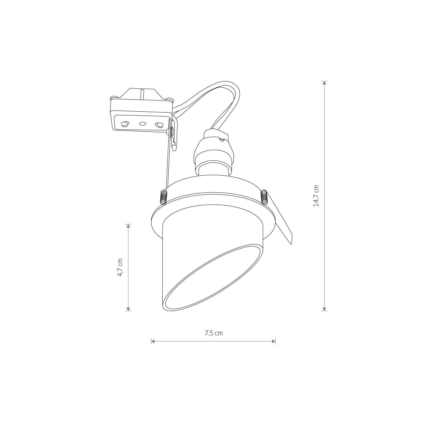 Spot encastré noir GU10 aluminium Ø 7,5 cm ponctuel