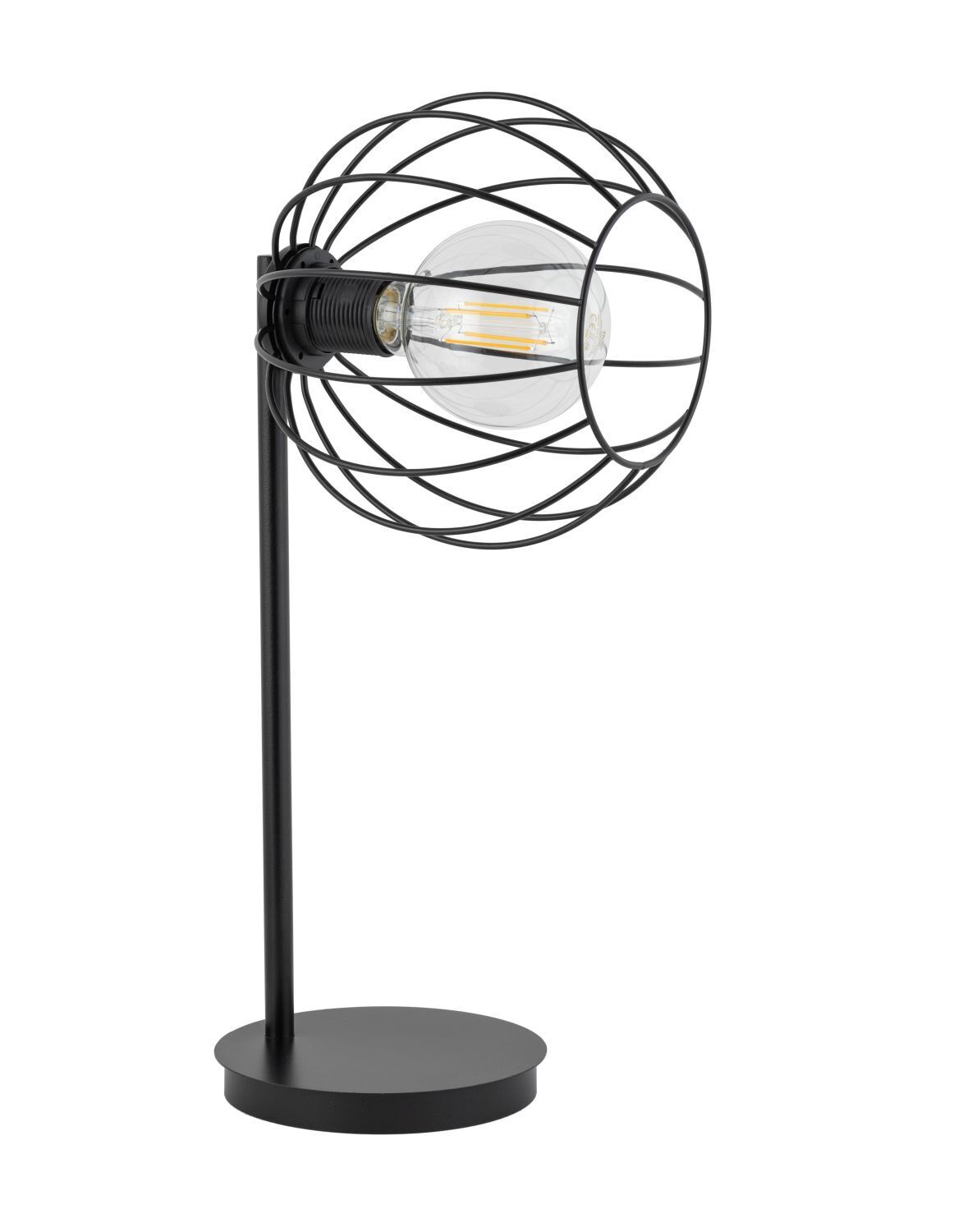 Lampe de table noire métal 48 cm E27 design rétro