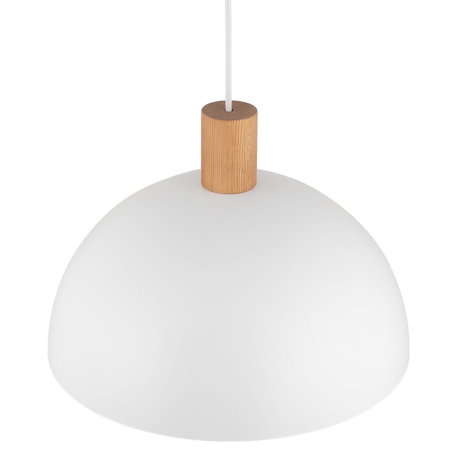 Lampe à suspendre Blanc Scandinave Métal Bois Ø 33,5 cm E27