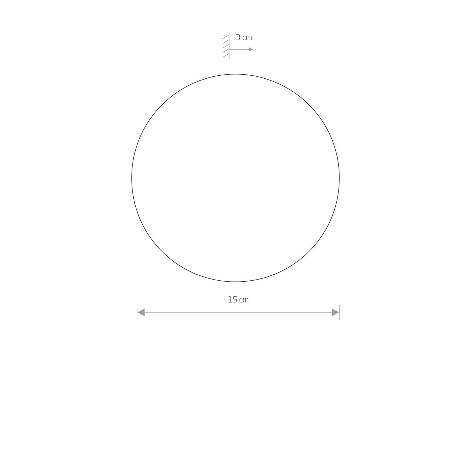 Kreis, Durchmesser 15 cm, Silber/weiß, Flacher Kreis, Geometrische Form