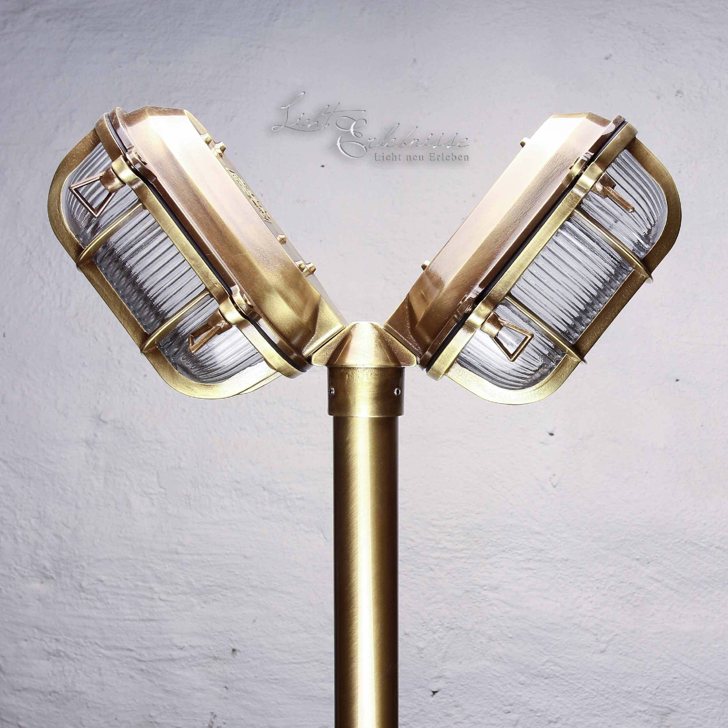 Lampadaire extérieur antique 2flmg en laiton véritable