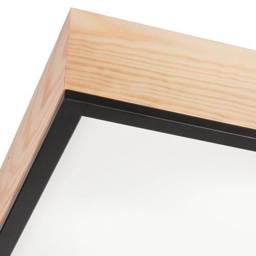 Plafonnier confortable en verre de pin L:48 cm E27 4-flmg Sperrholz, Holz, Schublade, Mobiliar