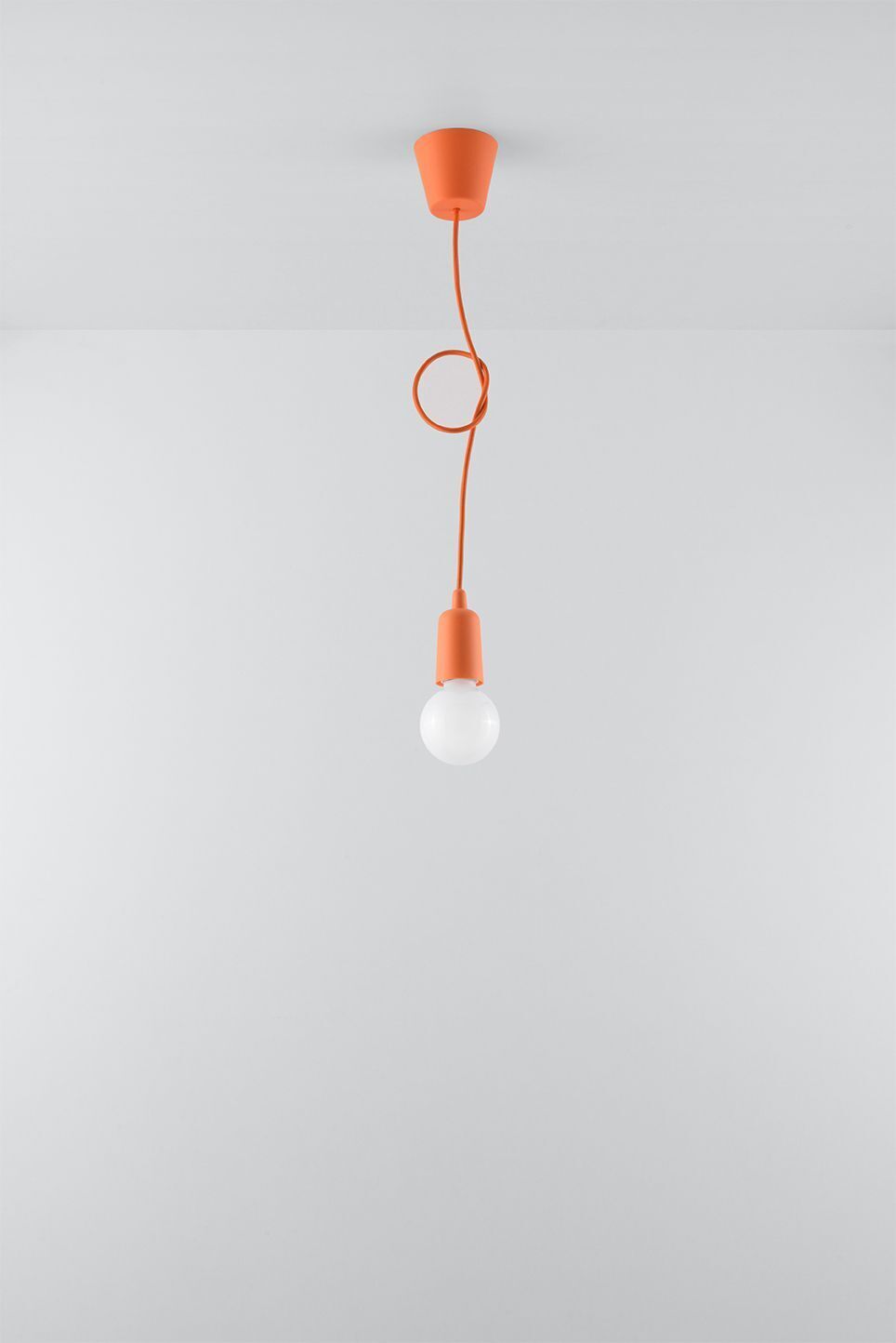 Lampe à suspendre réglable NESSA Profondeur jusqu'à 90cm E27 Orange