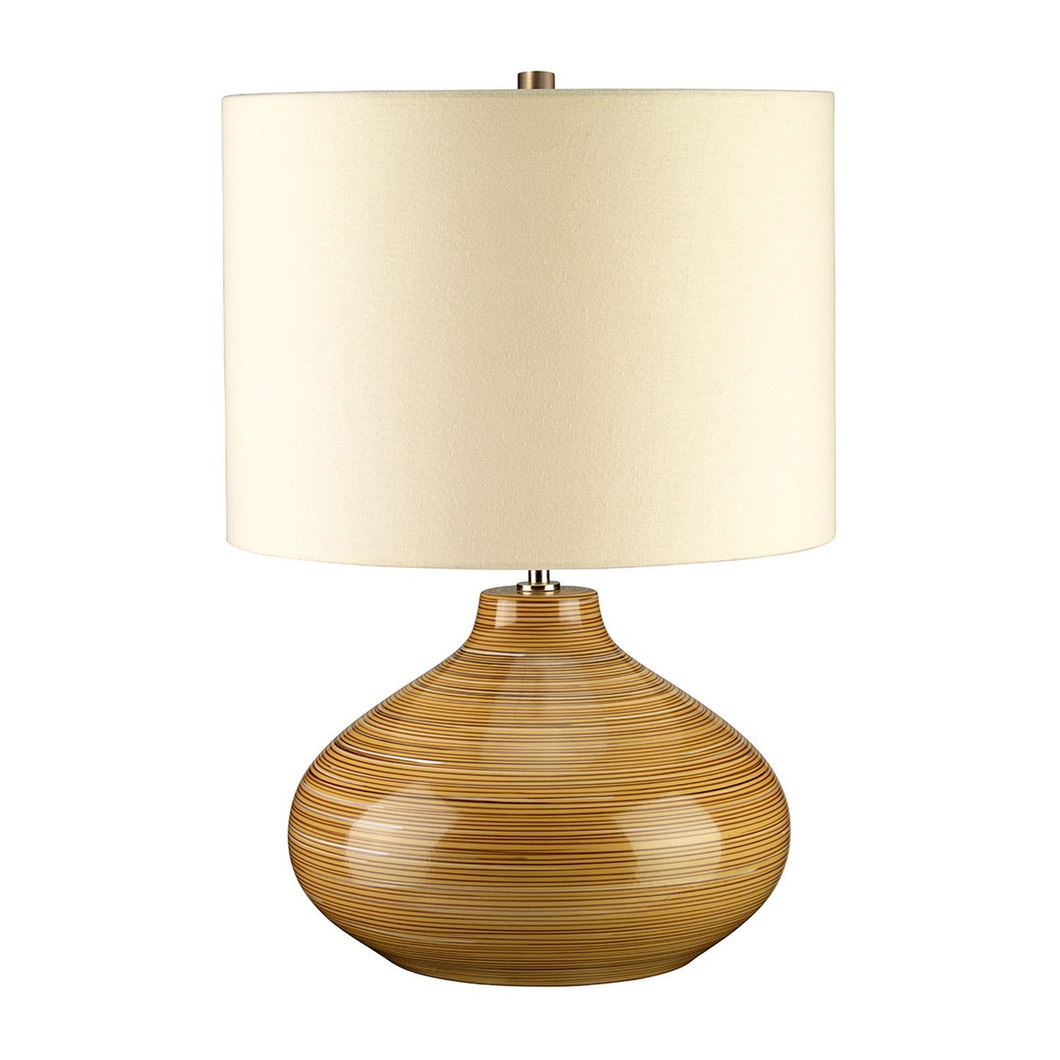 Lampe de table en céramique aspect bois 52cm de haut ronde