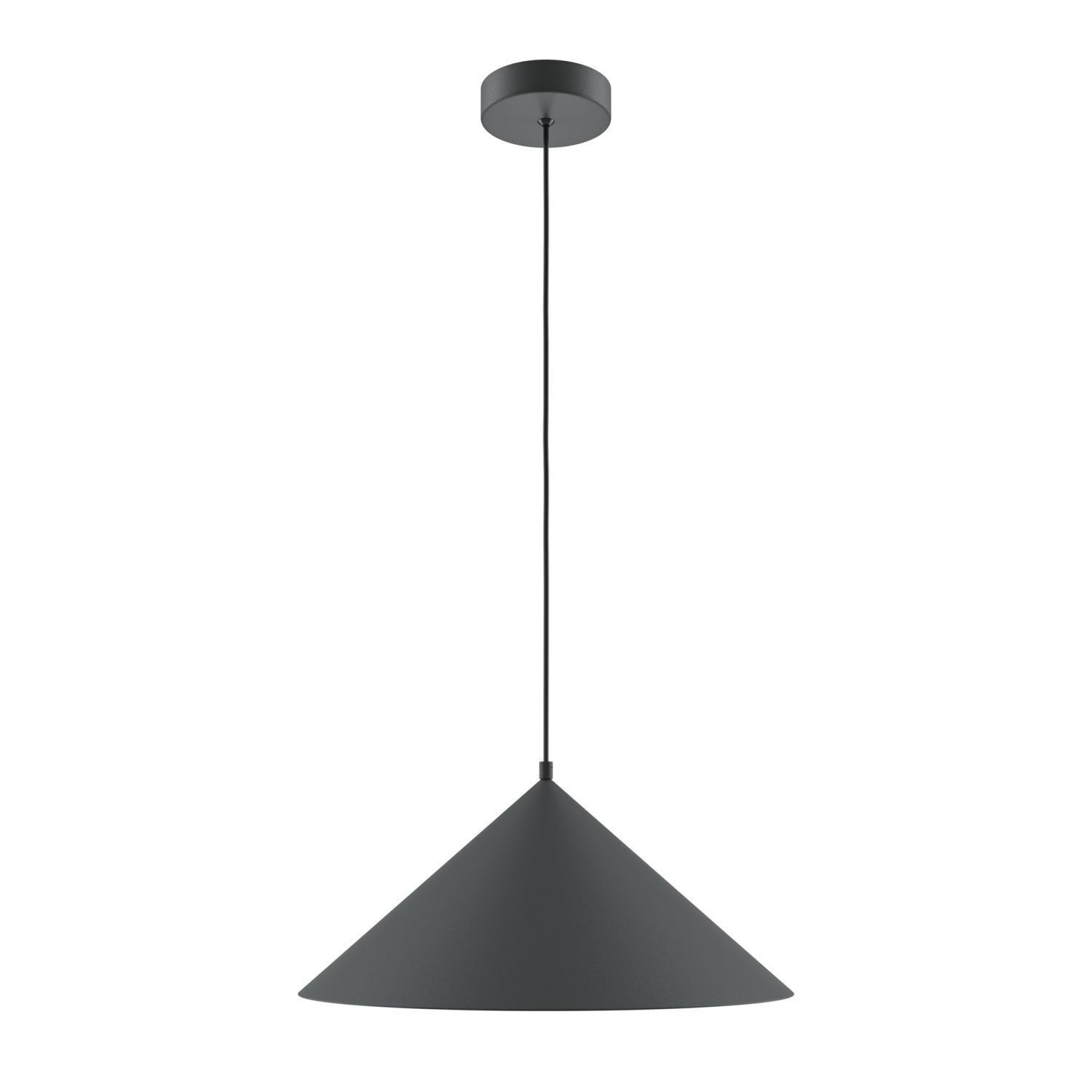 Suspension en métal Ø 35 cm rond H : max. 318 cm Noir