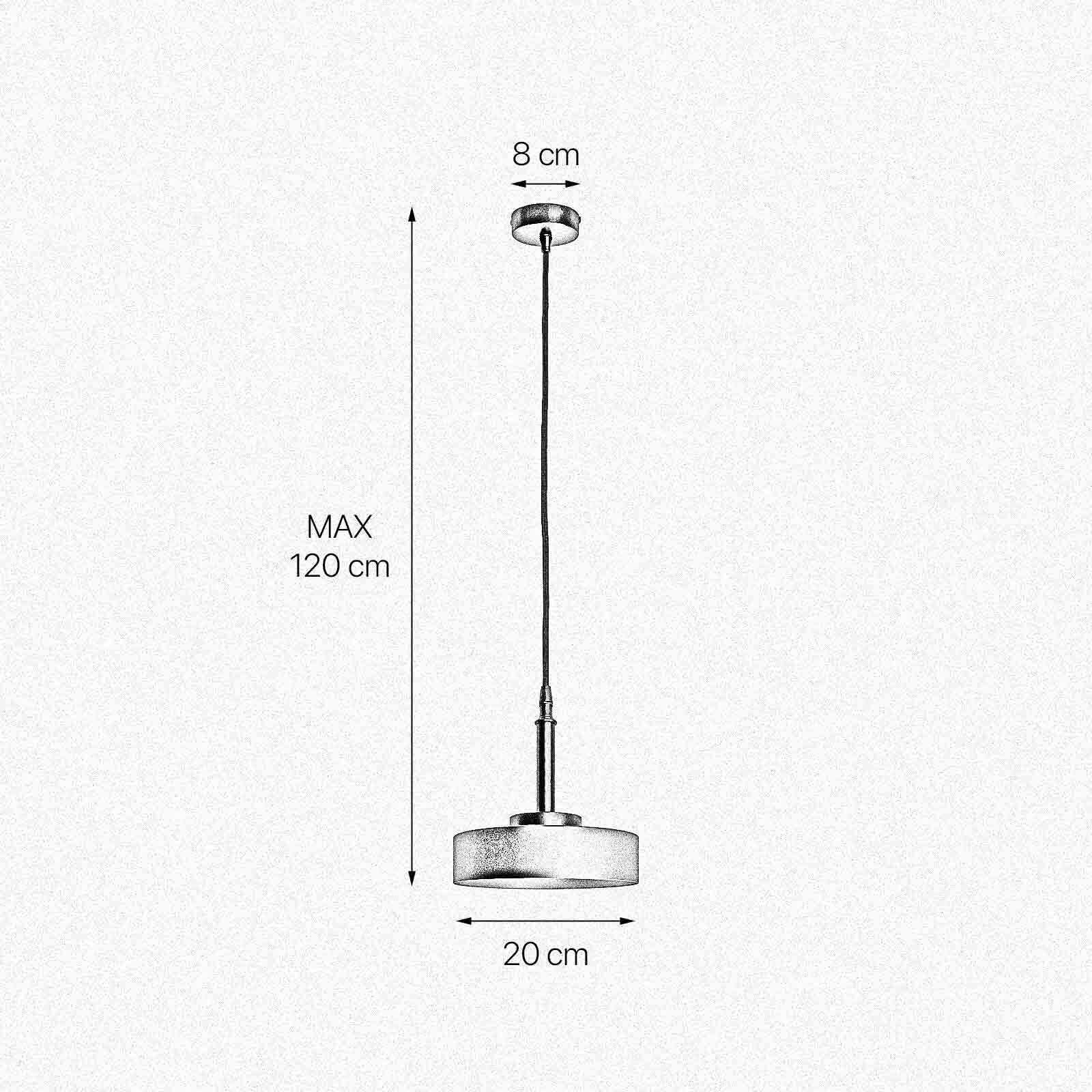 Suspension ronde noir mat or E27 D : 20 cm