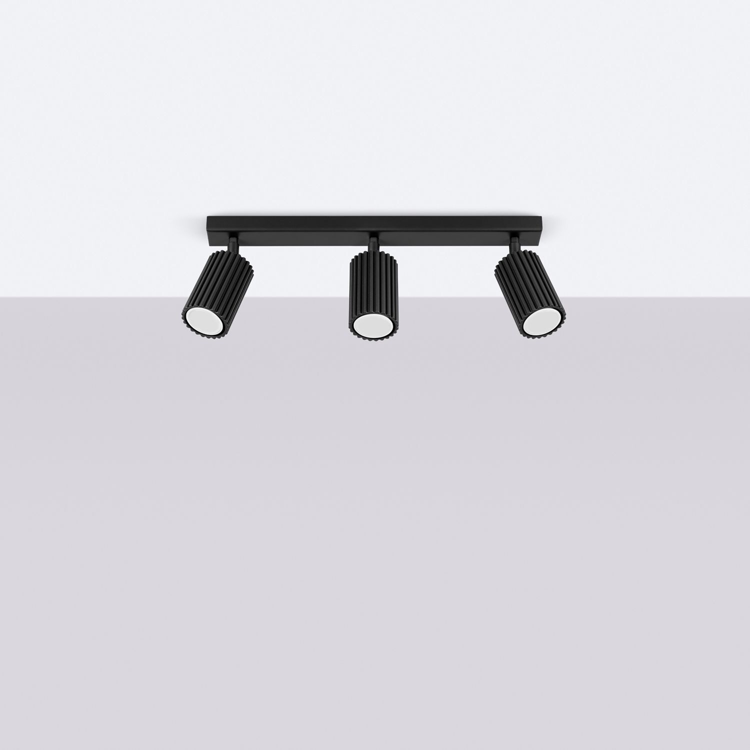 Projecteur de plafond noir 3 flammes L : 45 cm orientable GU10