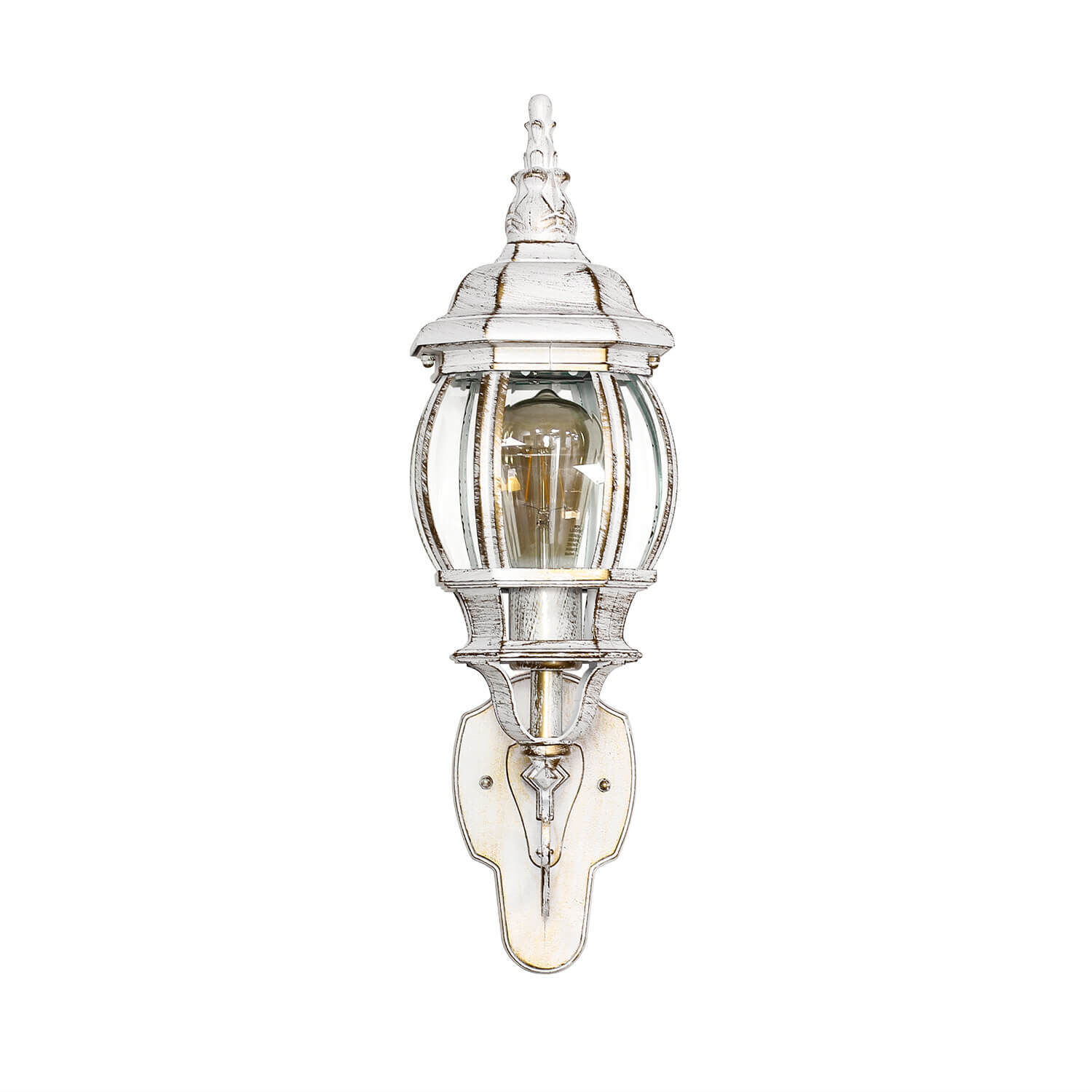 Außen Wandleuchte BREST in Weiß Gold IP44 Lampe