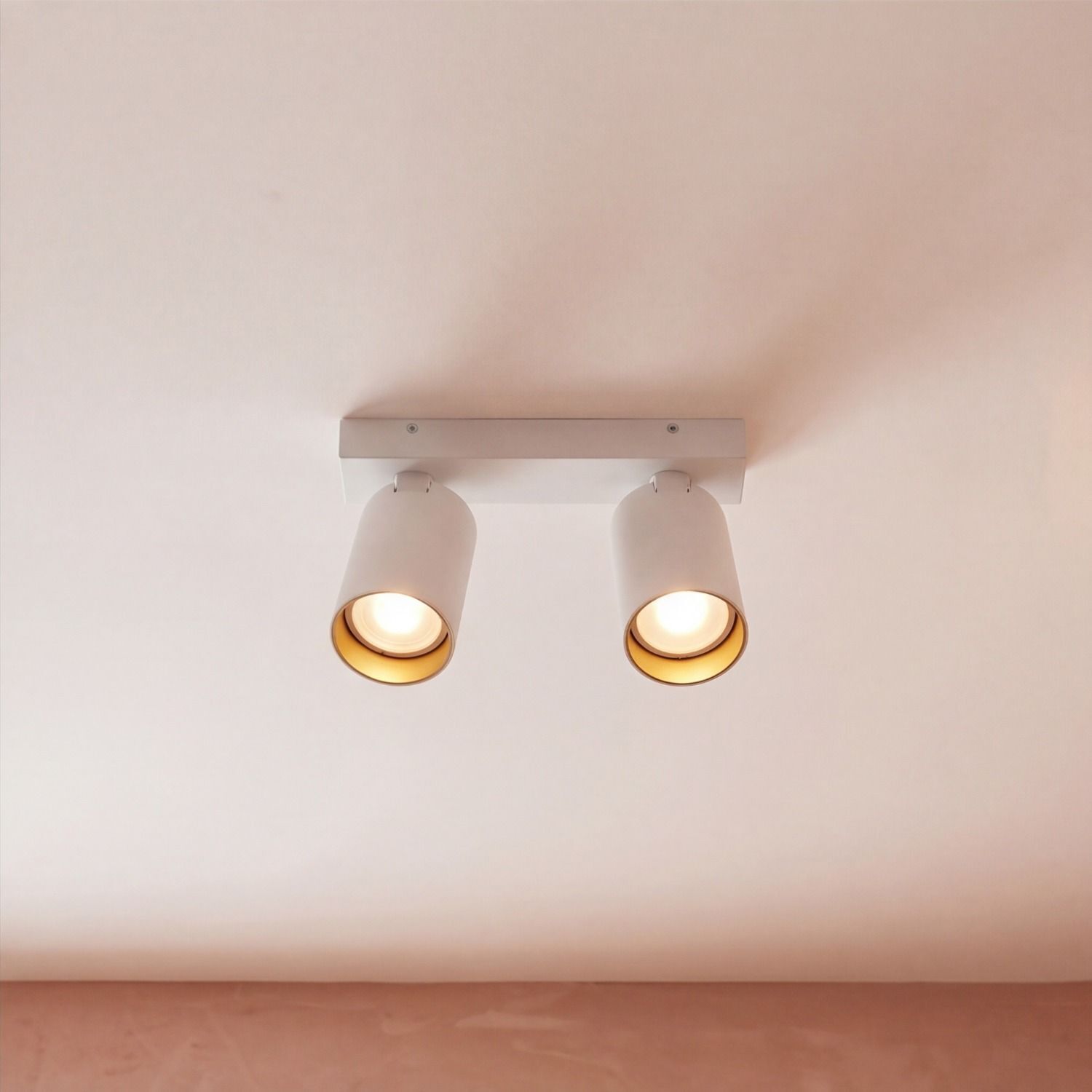 deckenleuchte, Spotlights, zwei-Lichtstrahler, weiß, minimalistisch
