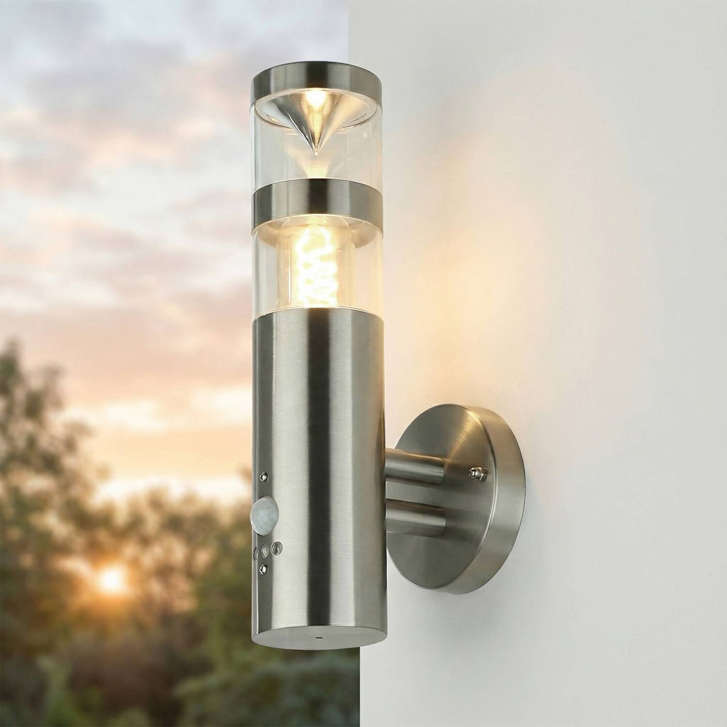 Außenleuchte mit Bewegungsmelder GU10 IP54 Edelstahl Flasche, Kosmetik, Parfüm, Beleuchtung