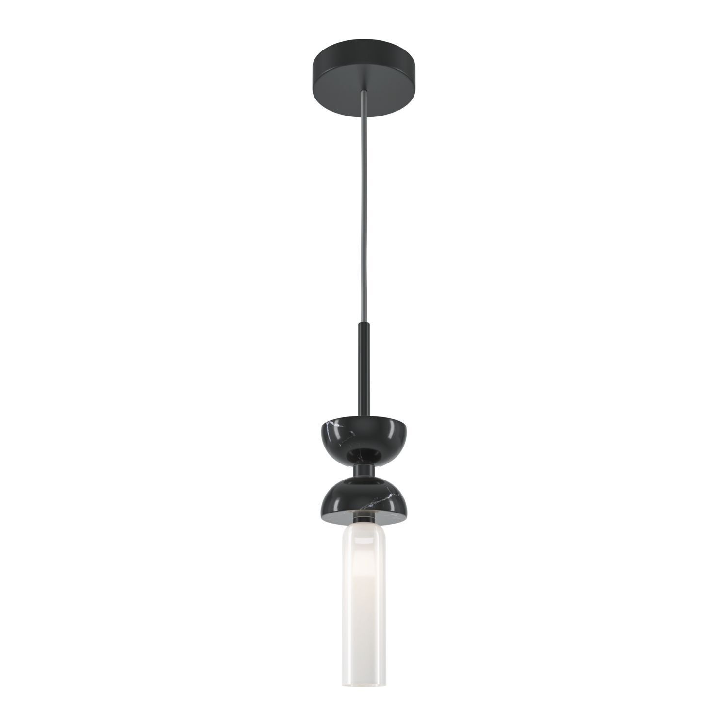 Lampe à suspendre métal verre rond D : 10 cm H : max. 336,5 cm