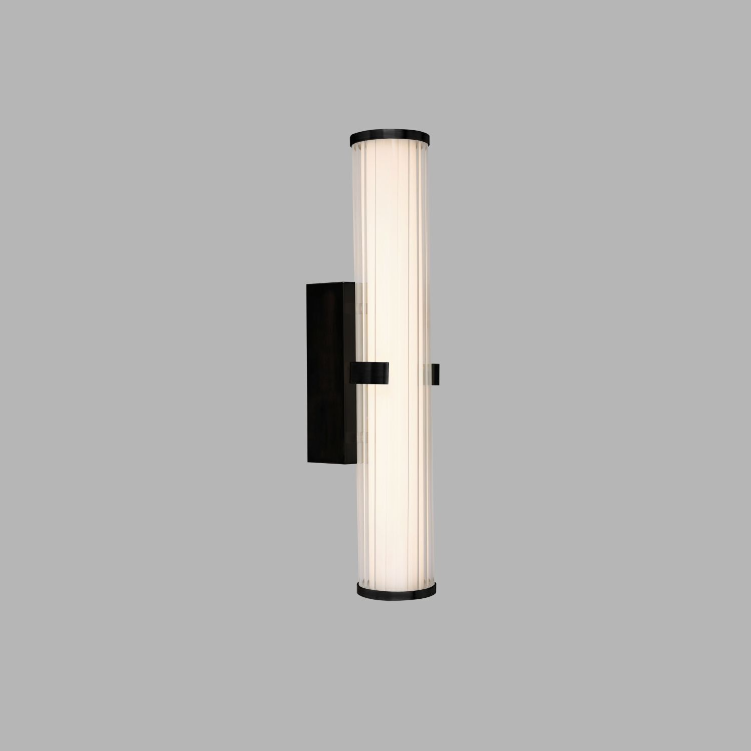 Lampe LED pour miroir IP44 verre H : 43 cm clair noir 3000 K