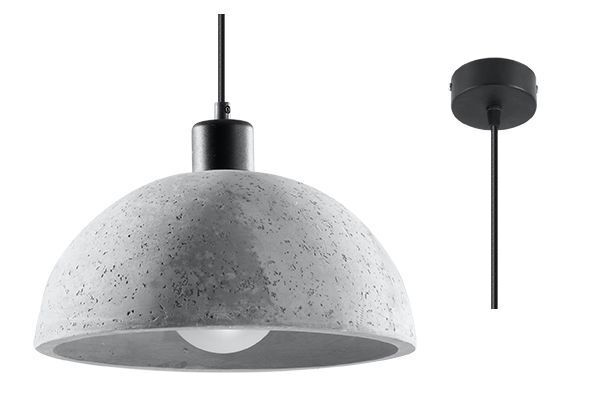 Lampe à suspendre Béton Ø 30 cm Gris E27 Cuisine