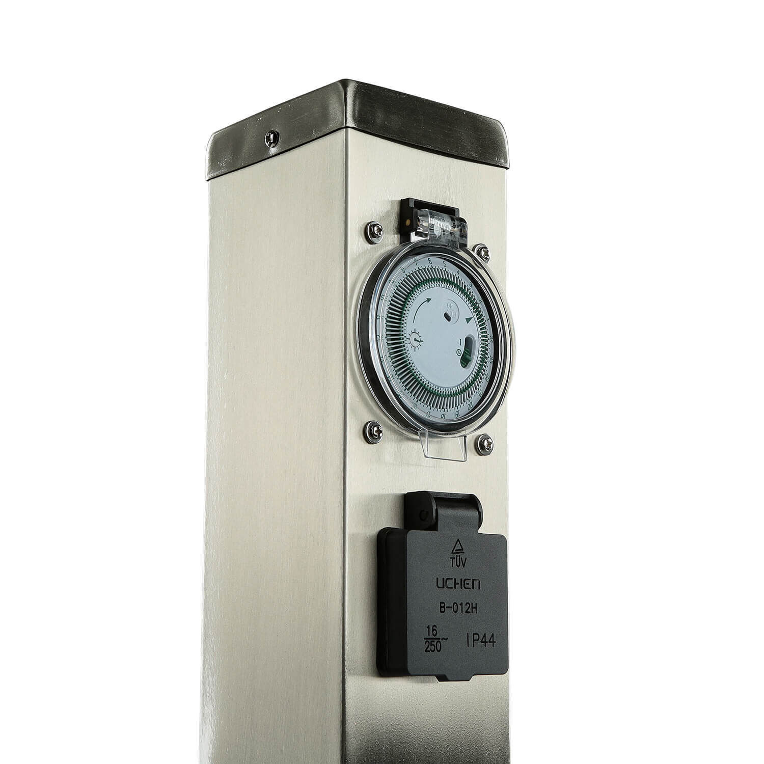 Energiesäule mit Timer 2-fach Garten Terrasse Energiesäule mit Timer 2-fach Garten Terrasse