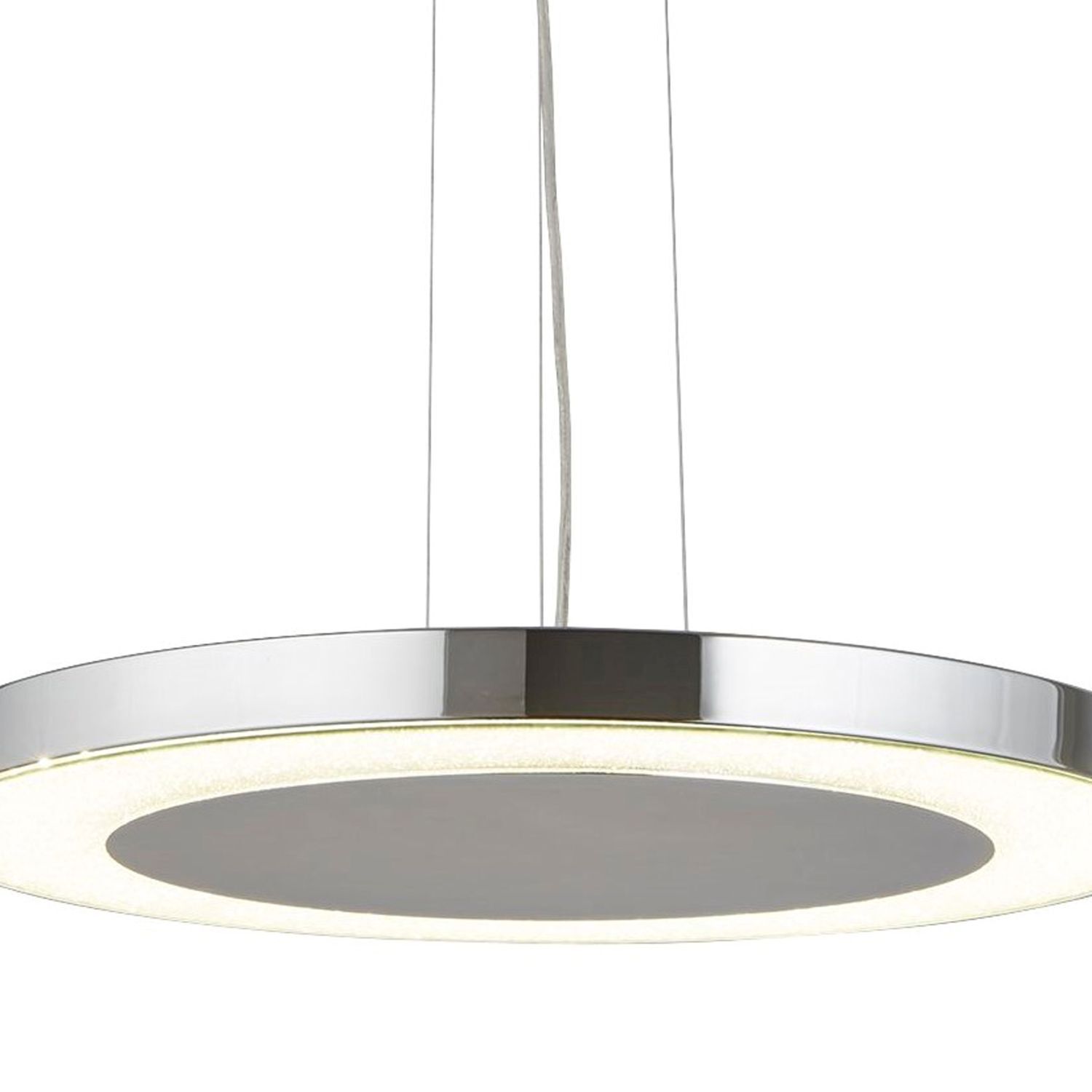 Suspension LED stylée métal verre Ø50 cm en chrome