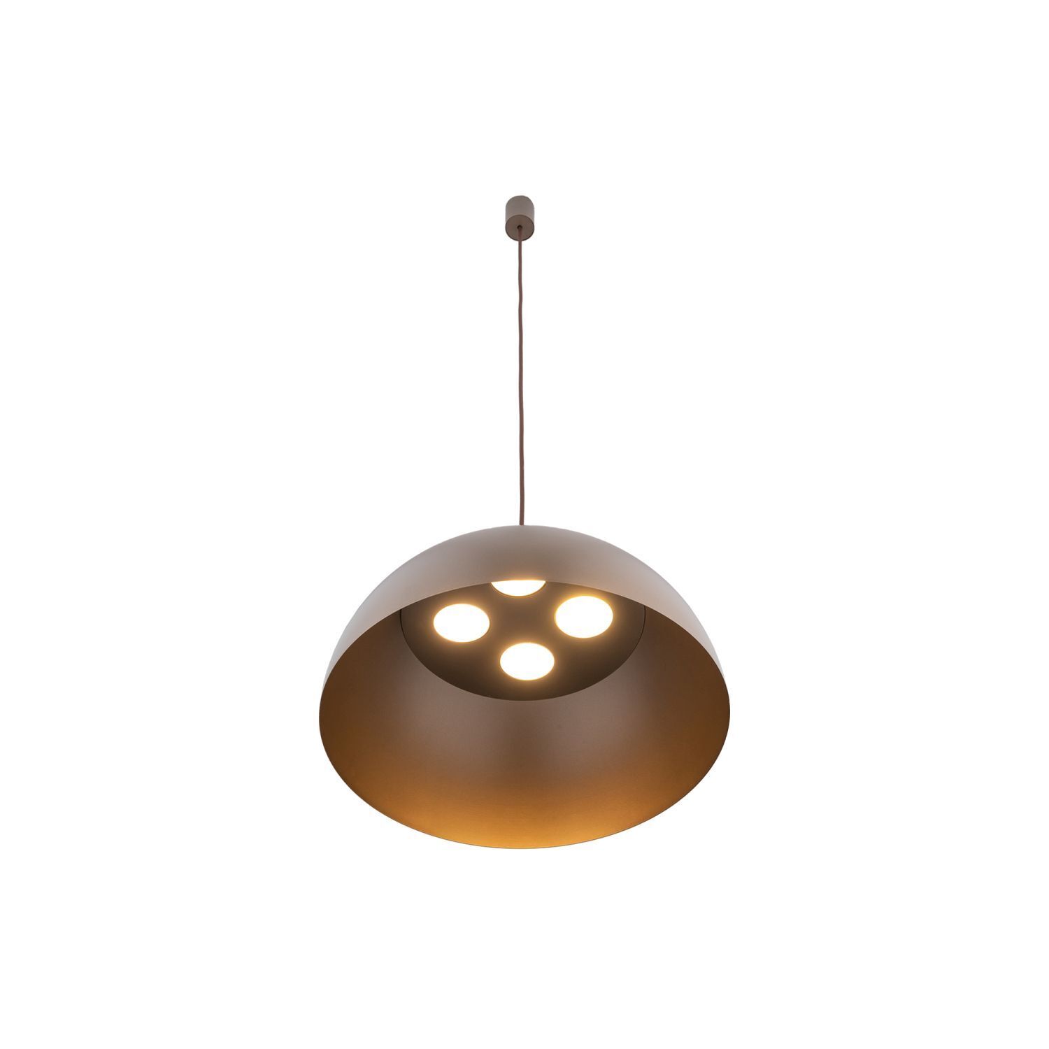 Suspension ronde Ø 50 cm brun mat métal 4x GX53