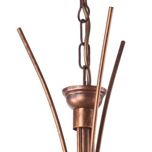 Lampe à suspendre brune en métal 3-flmg Art Nouveau élégant