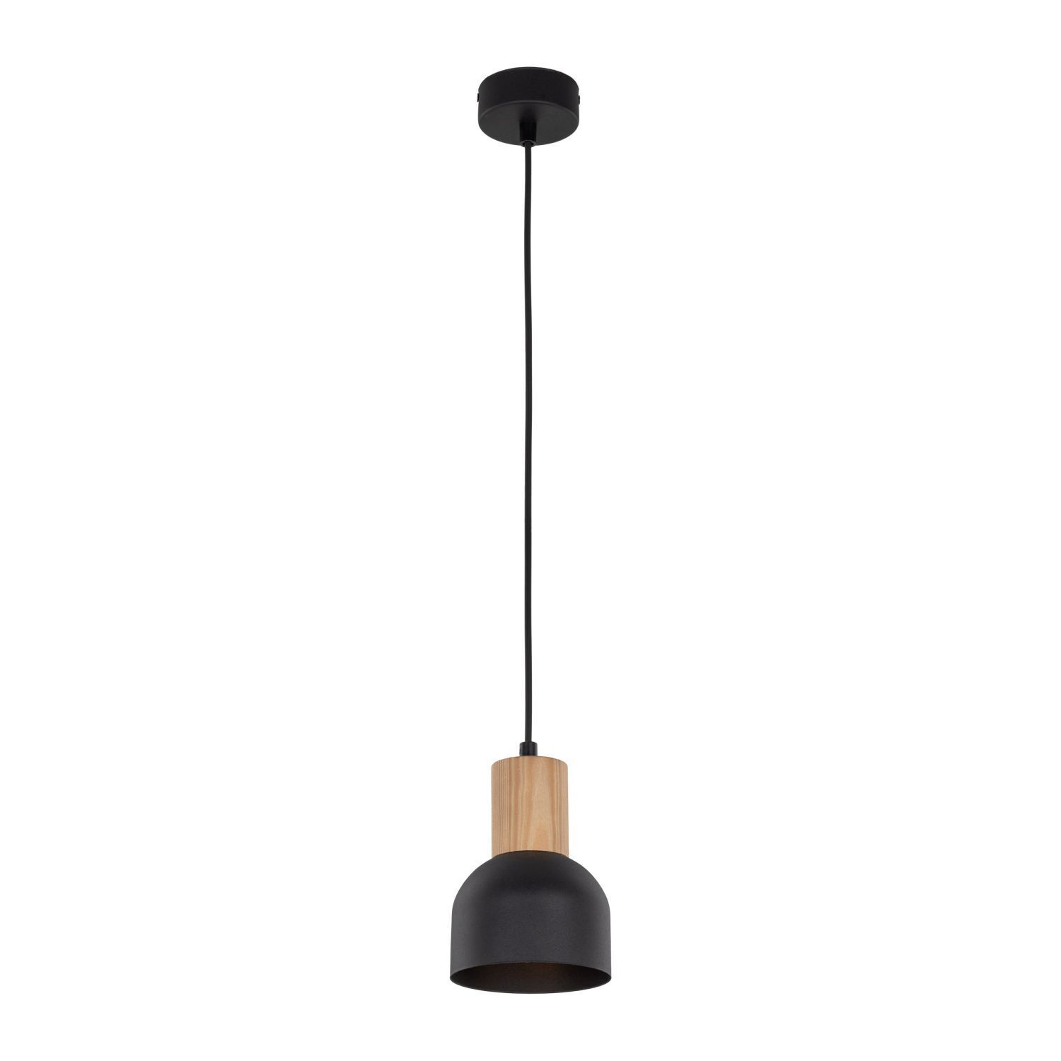 Suspension métal bois Ø 11,5 cm petit E27 Scandinave