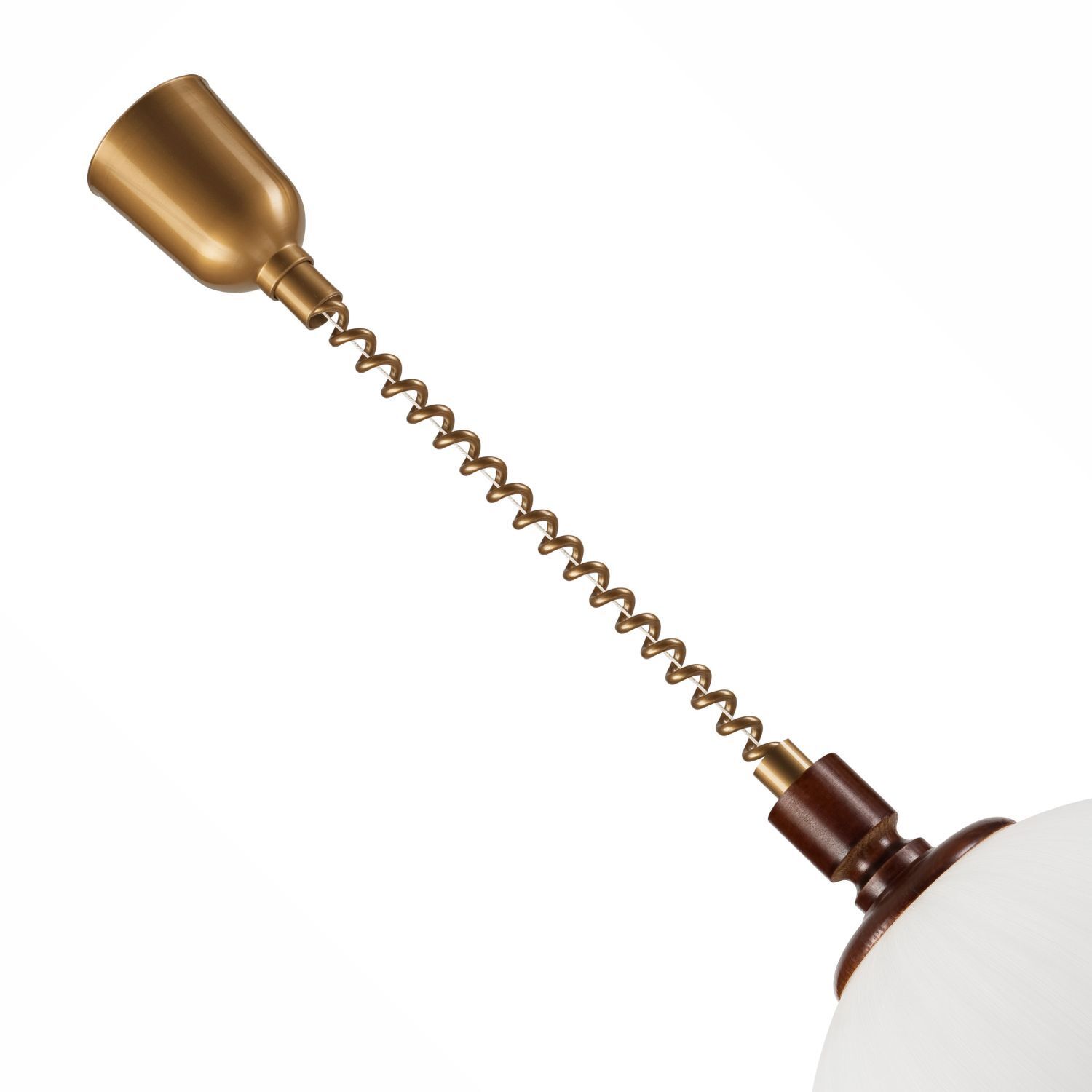 Runde Hängelampe Glas Holz E27 Ø30 cm in Haselnuss Weiß pendant light, curved cord, gold finish, e26 bulb, hanging lamp