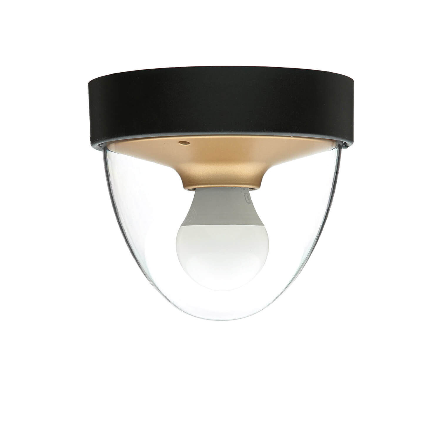 Petite lampe de plafond noir or Ø18cm rond IP44 E27