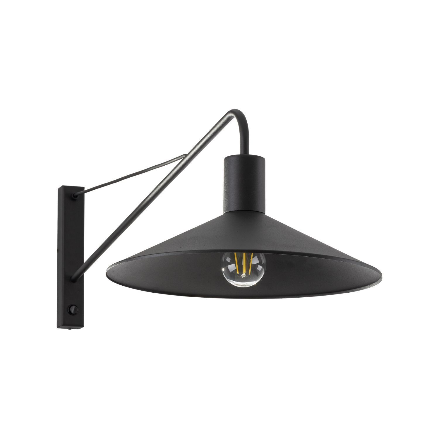 Applique XXL avec interrupteur P : 103 cm Métal noir E27 Lampe