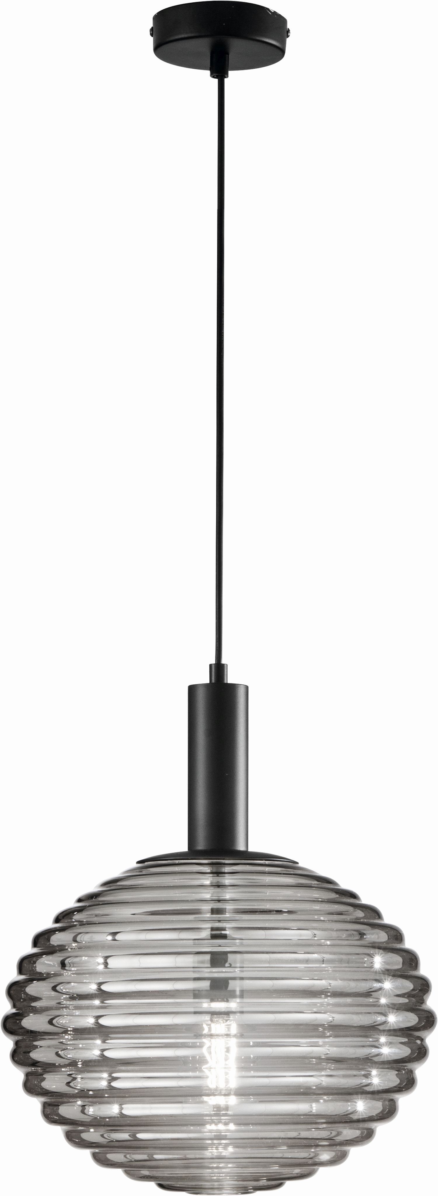 Suspension élégante en verre fumé Ø32 cm E27 décoratif