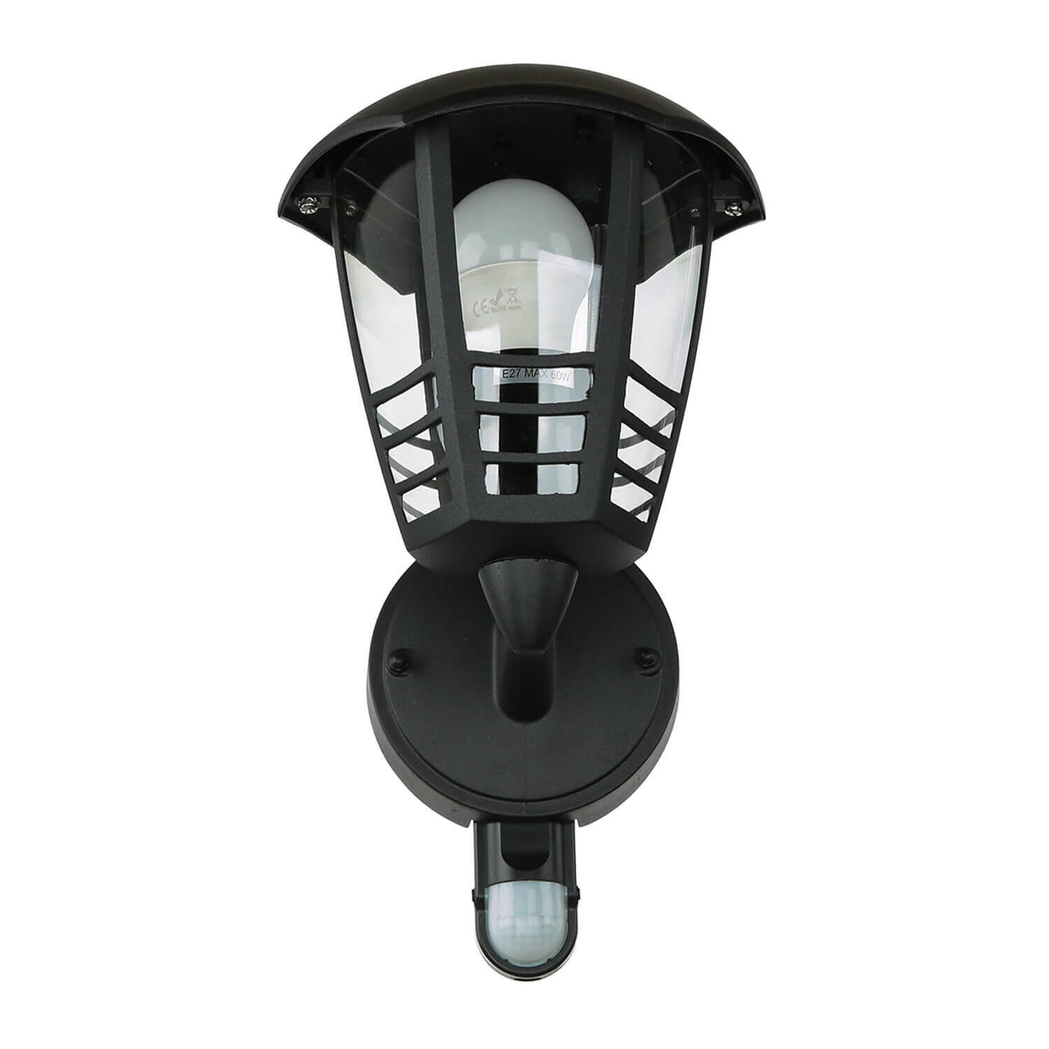 Applique murale extérieure avec détecteur de mouvement IP44 E27 noir Leuchte, Lampe